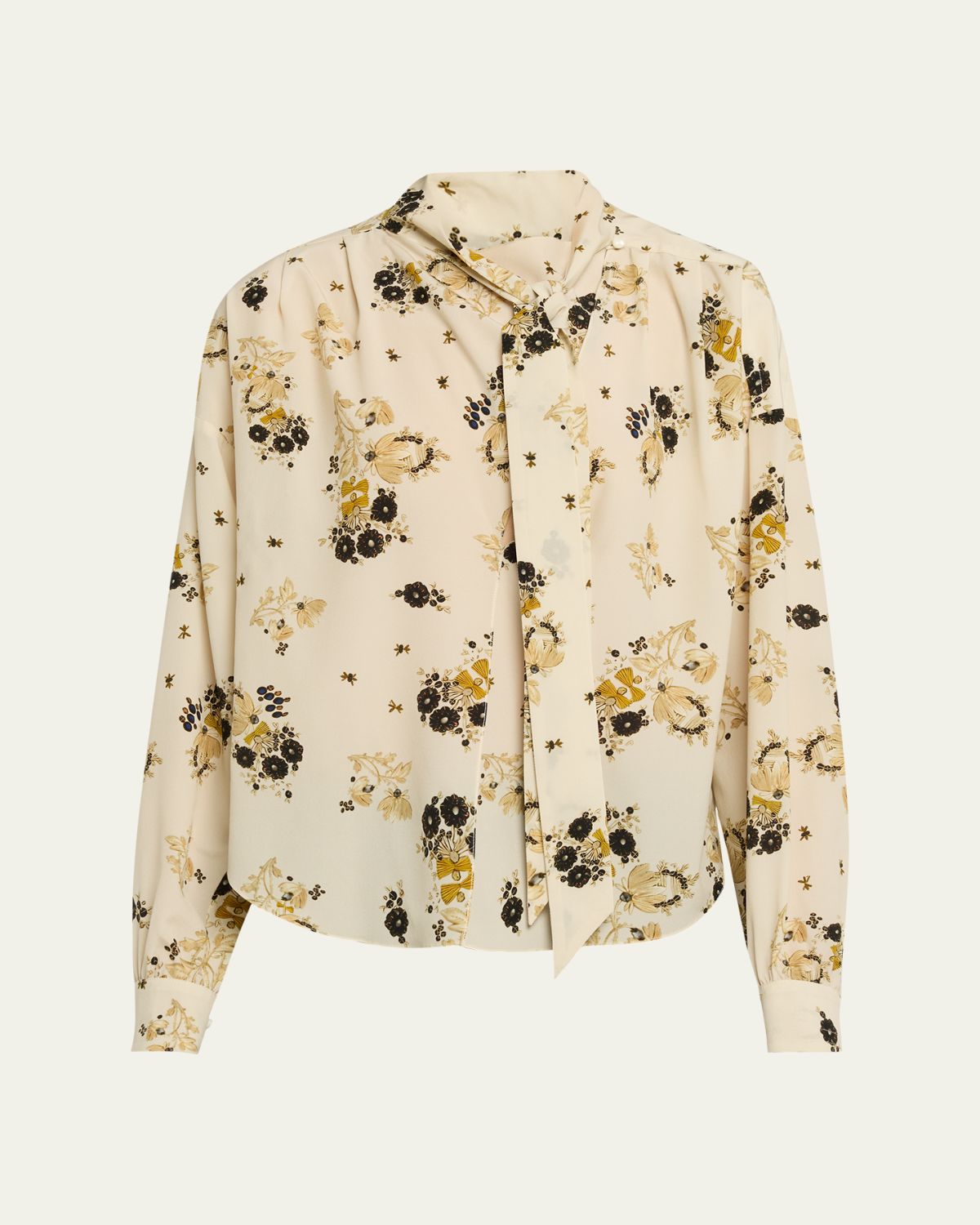 Isabel Marant Fedry Floral-Print Silk Neck-Scarf Blouse | Thumbnail 6