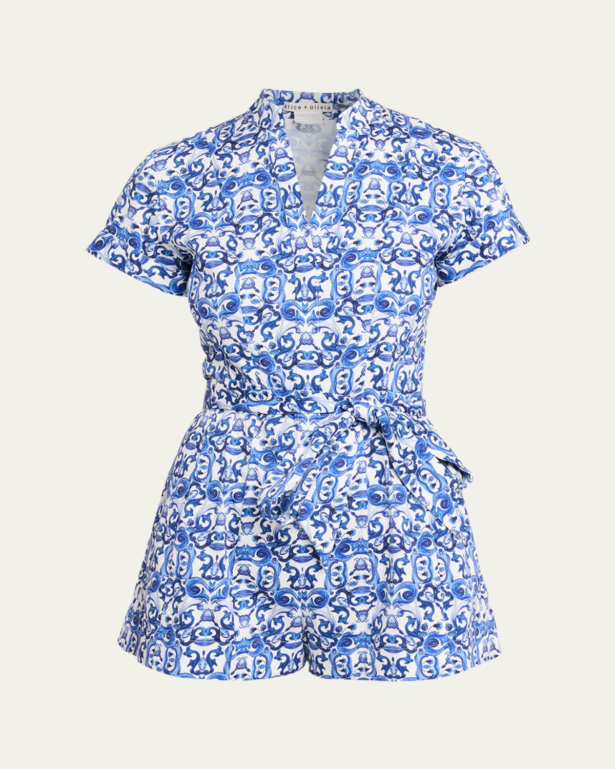 ALICE + OLIVIA Lucy Roll-Sleeve Romper | Thumbnail 6