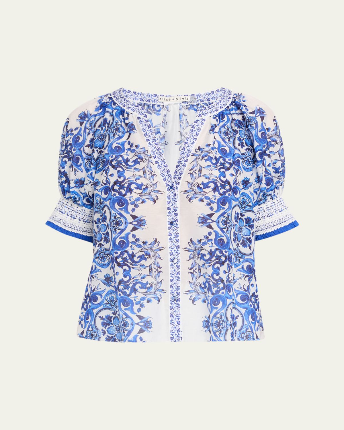 ALICE + OLIVIA Thalia Puff-Sleeve Blouse | Thumbnail 6