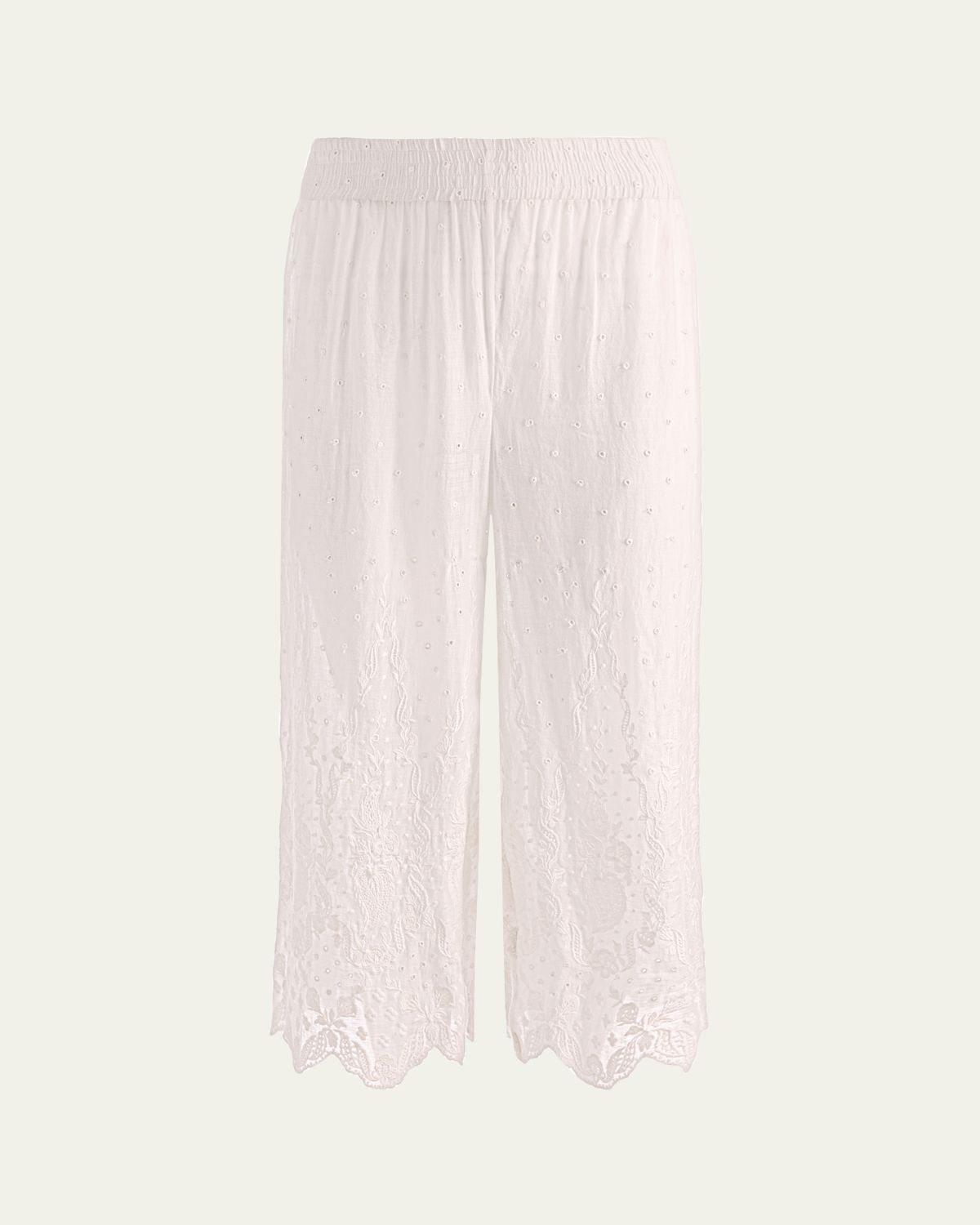 ALICE + OLIVIA Elba Embroidered Cotton Pants