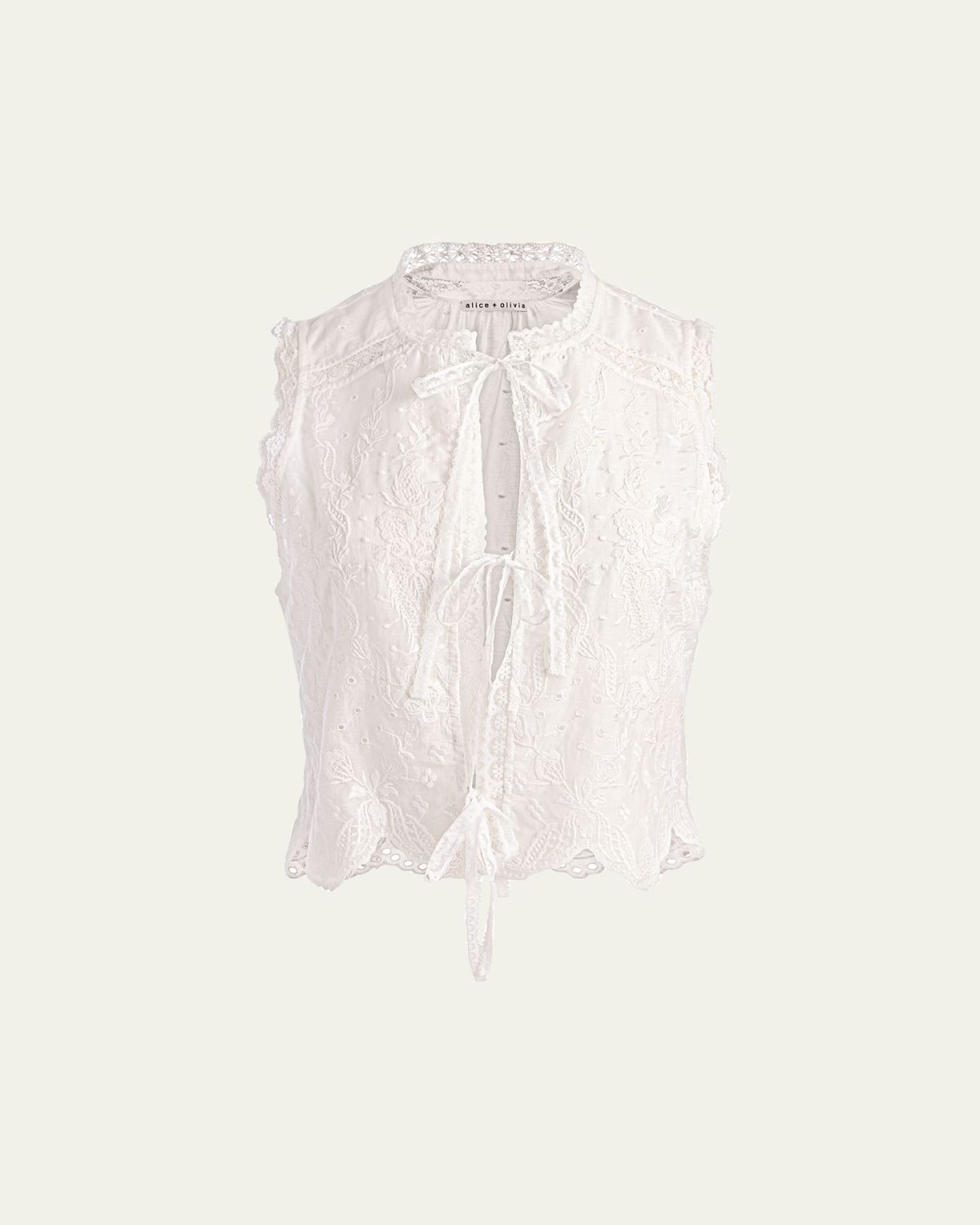 ALICE + OLIVIA Amal Embroidered Tank Top | Thumbnail 6