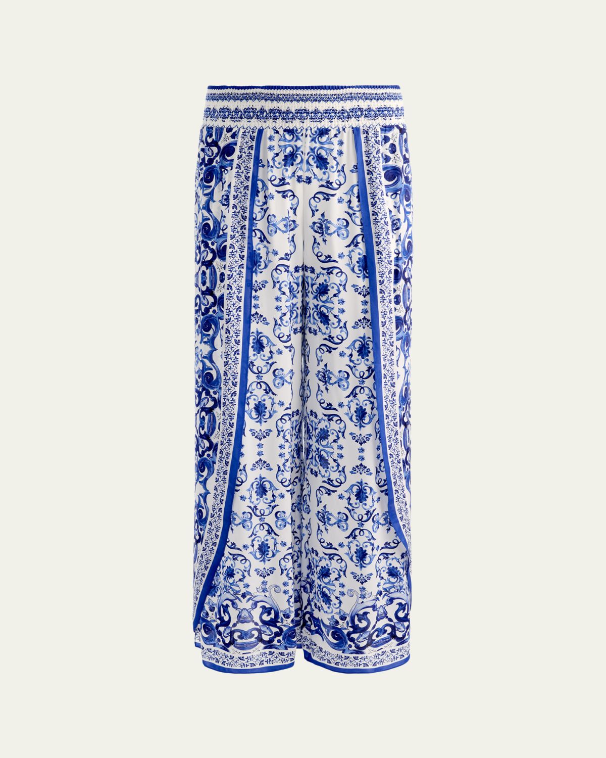 ALICE + OLIVIA Larissa Smocked Open Pleat Pants
