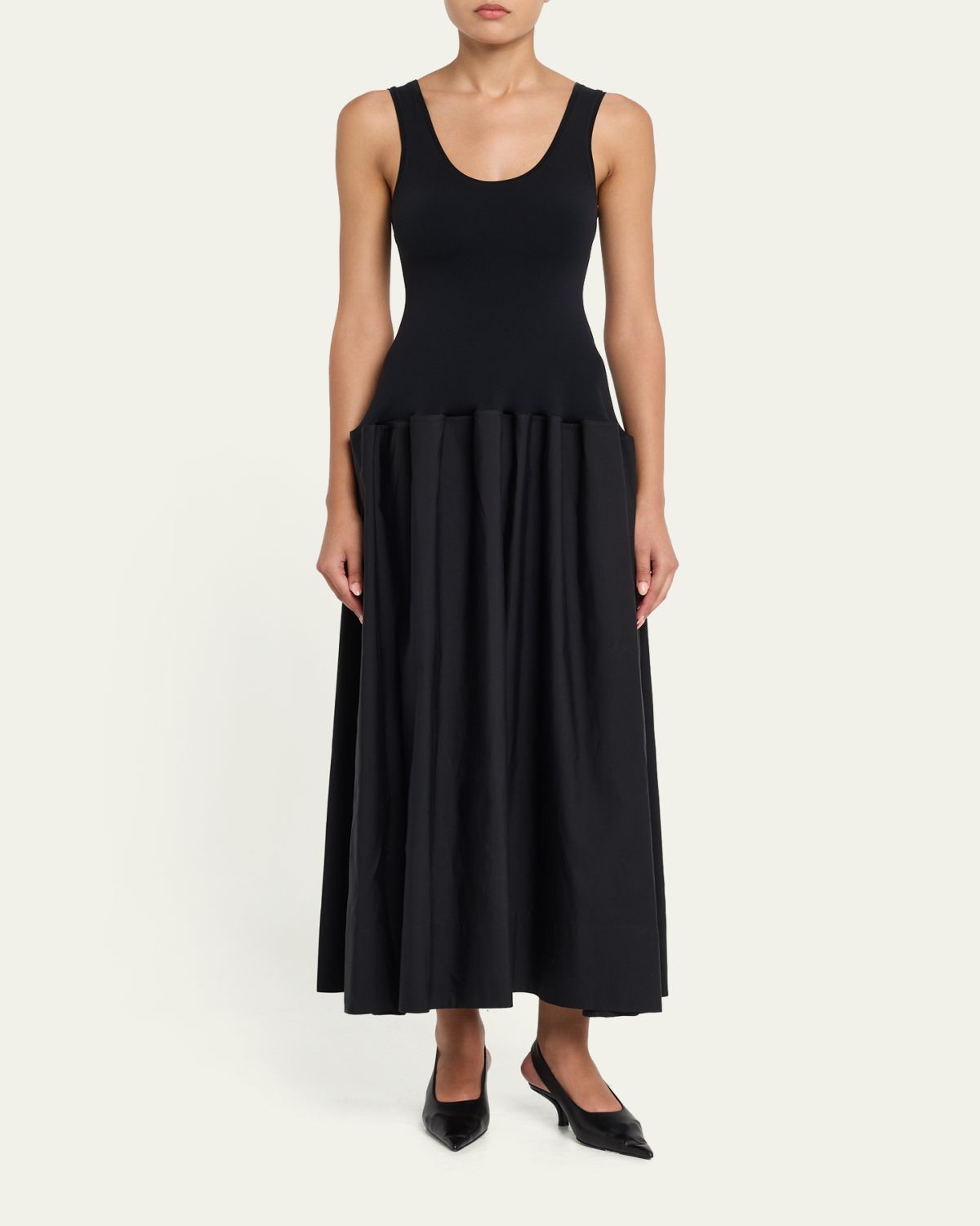 FForme Marina Sleeveless Cotton-Silk Flared Midi Dress | Thumbnail 2 FForme Marina Sleeveless Cotton-Silk Flared Midi Dress | Thumbnail 2