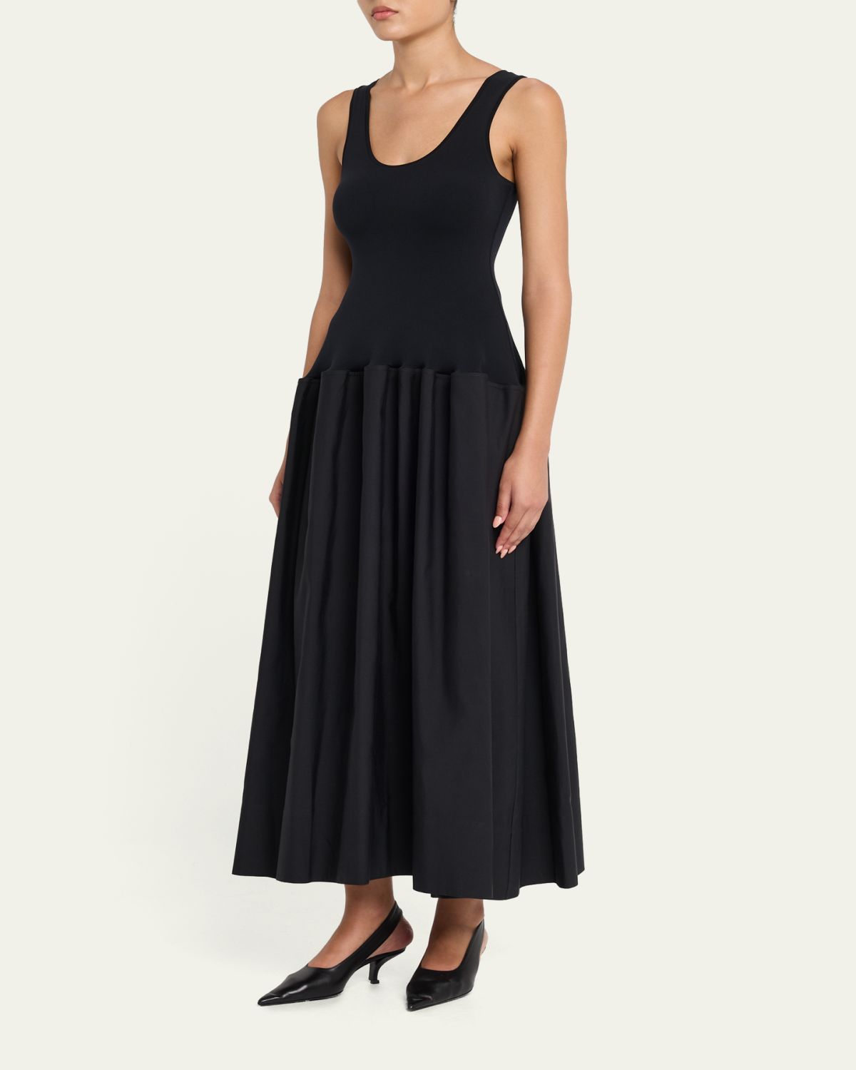 FForme Marina Sleeveless Cotton-Silk Flared Midi Dress | Thumbnail 4 FForme Marina Sleeveless Cotton-Silk Flared Midi Dress | Thumbnail 4