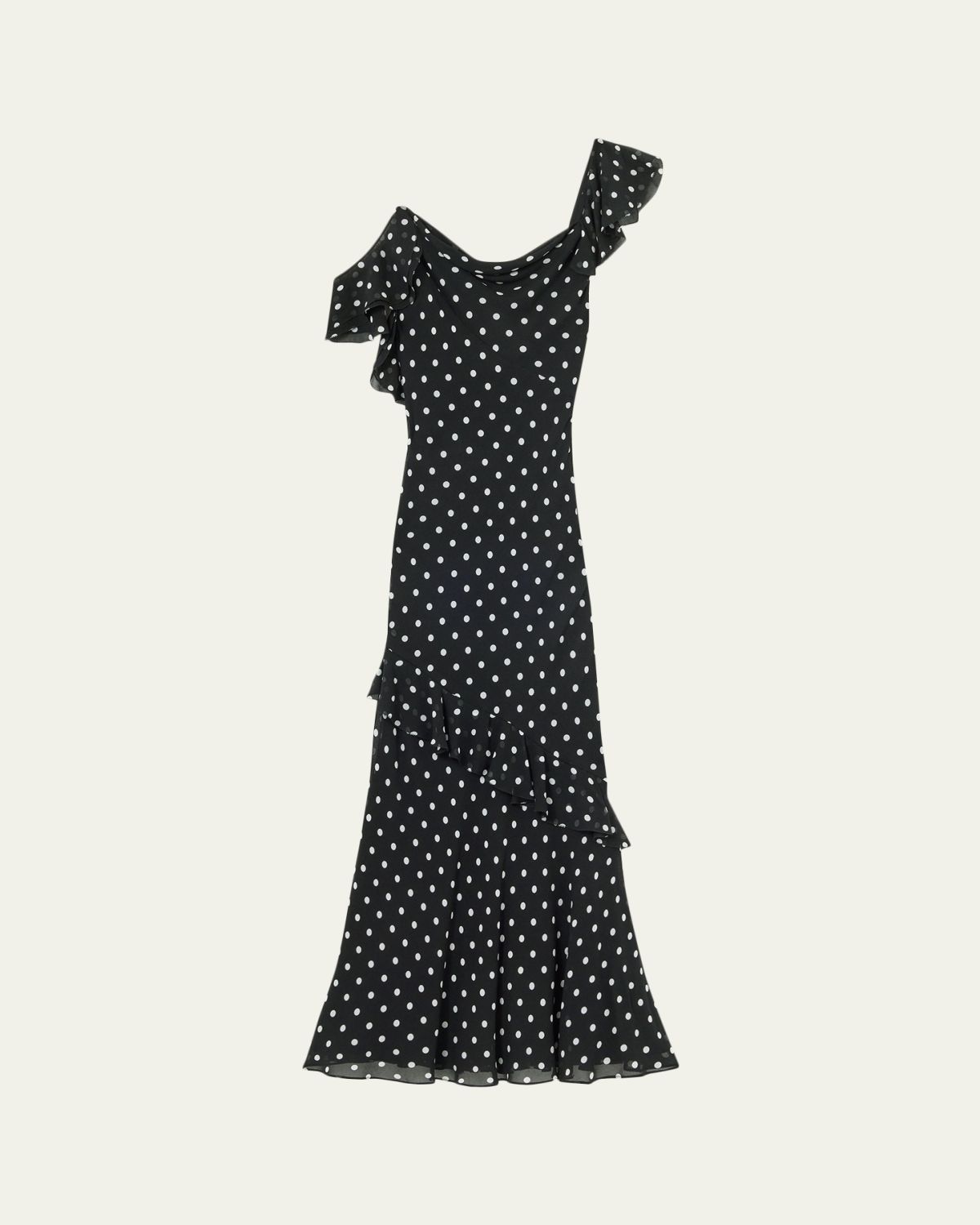 Self-Portrait Polka Dot Georgette Maxi Dress