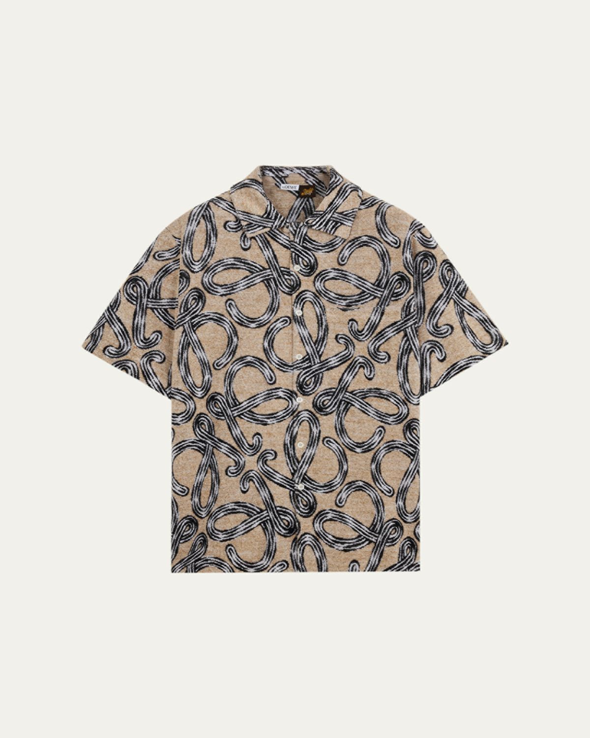 Loewe x Paula 's Ibiza Men 's Towel Terry Jacquard L-Script Short-Sleeve Shirt