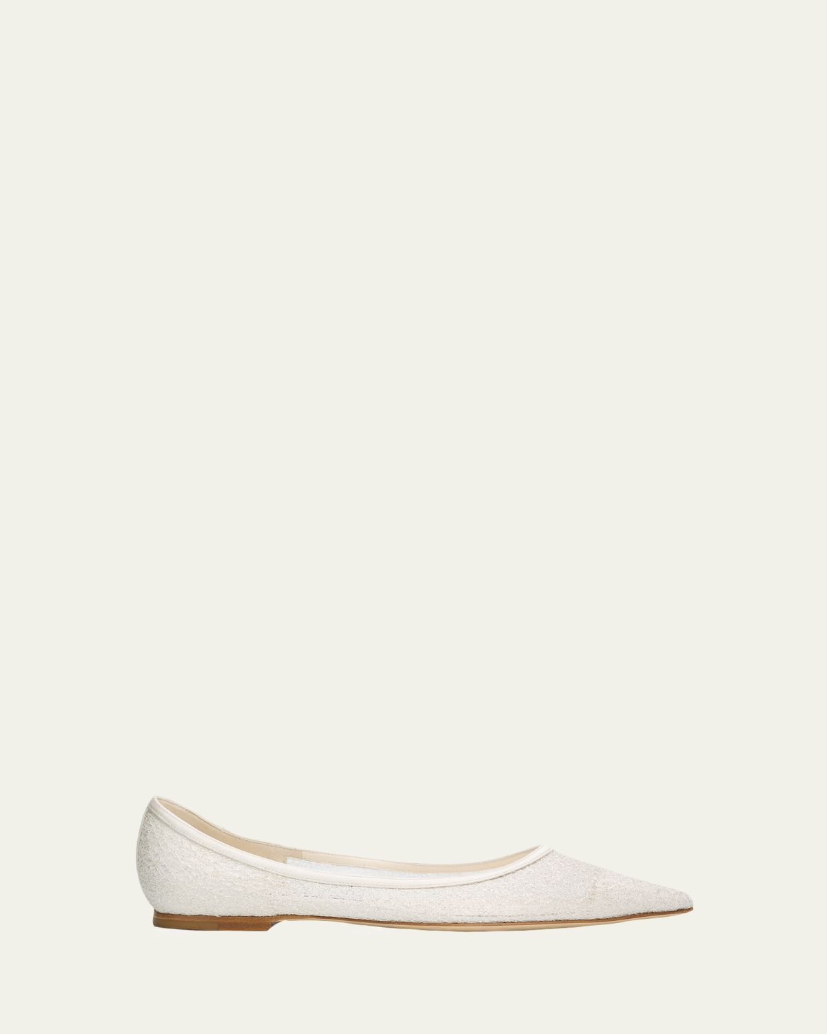 Jimmy Choo Love Floral Lace Pointed-Toe Flats | Thumbnail 4