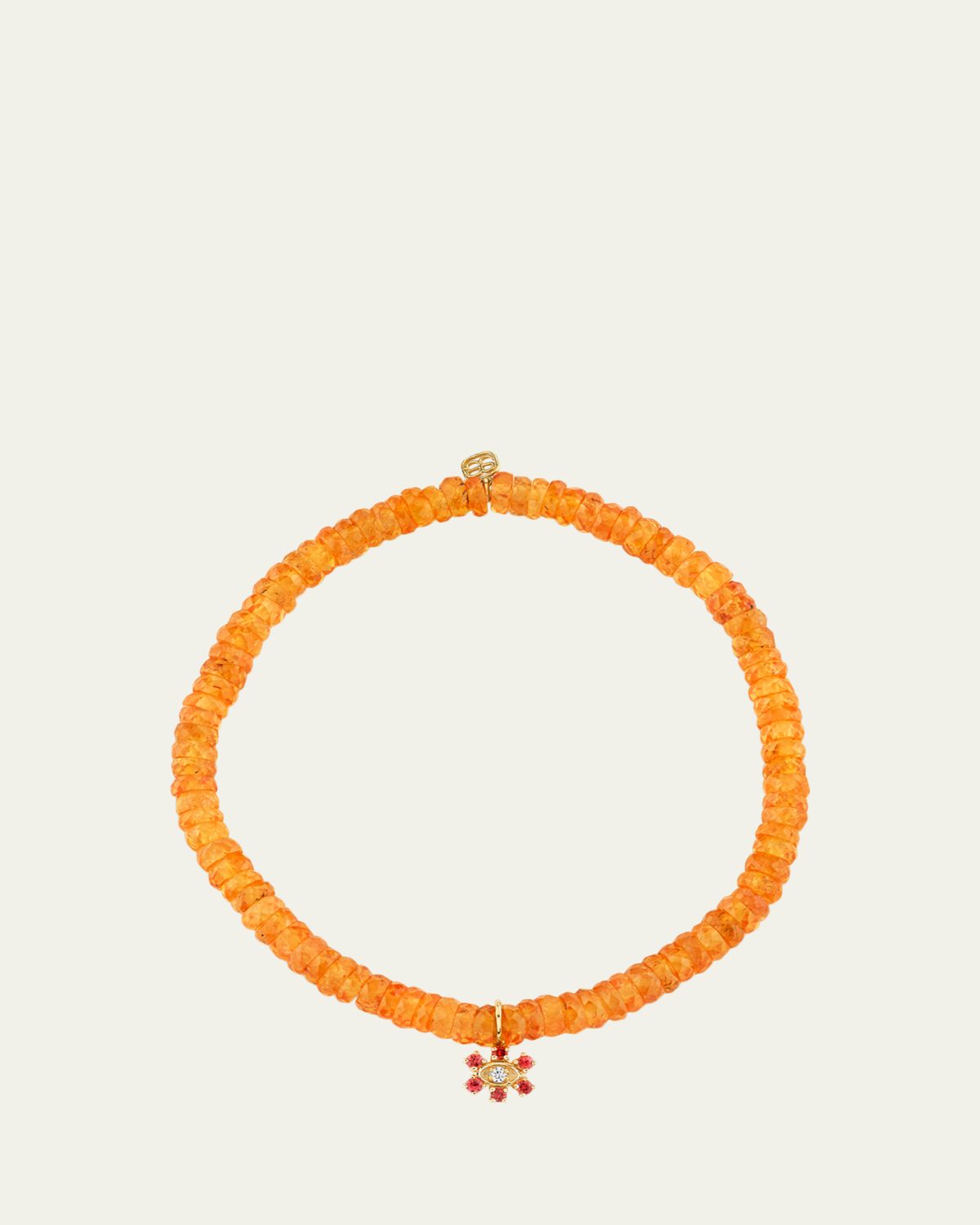 Sydney Evan 14K Evil Eye Flower on Orange Spessartite Bracelet | Thumbnail 3 Sydney Evan 14K Evil Eye Flower on Orange Spessartite Bracelet | Thumbnail 3