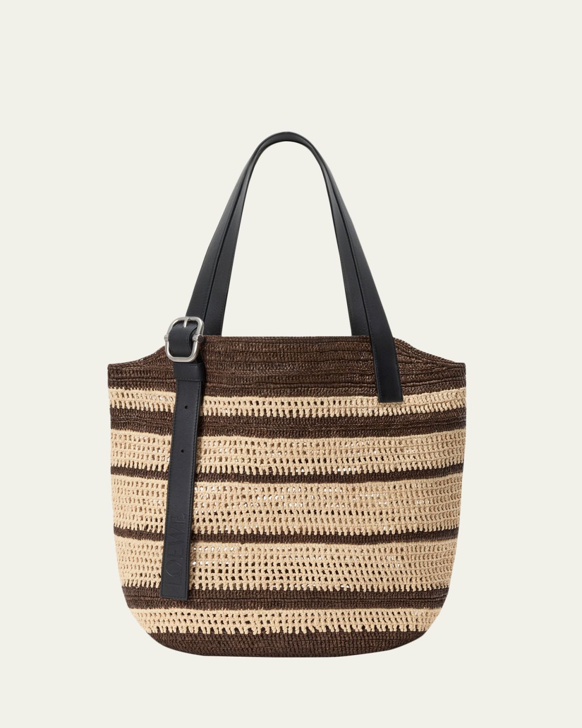 Loewe x Paula's Ibiza Loop Striped Raffia Basket Tote Bag | Thumbnail 4