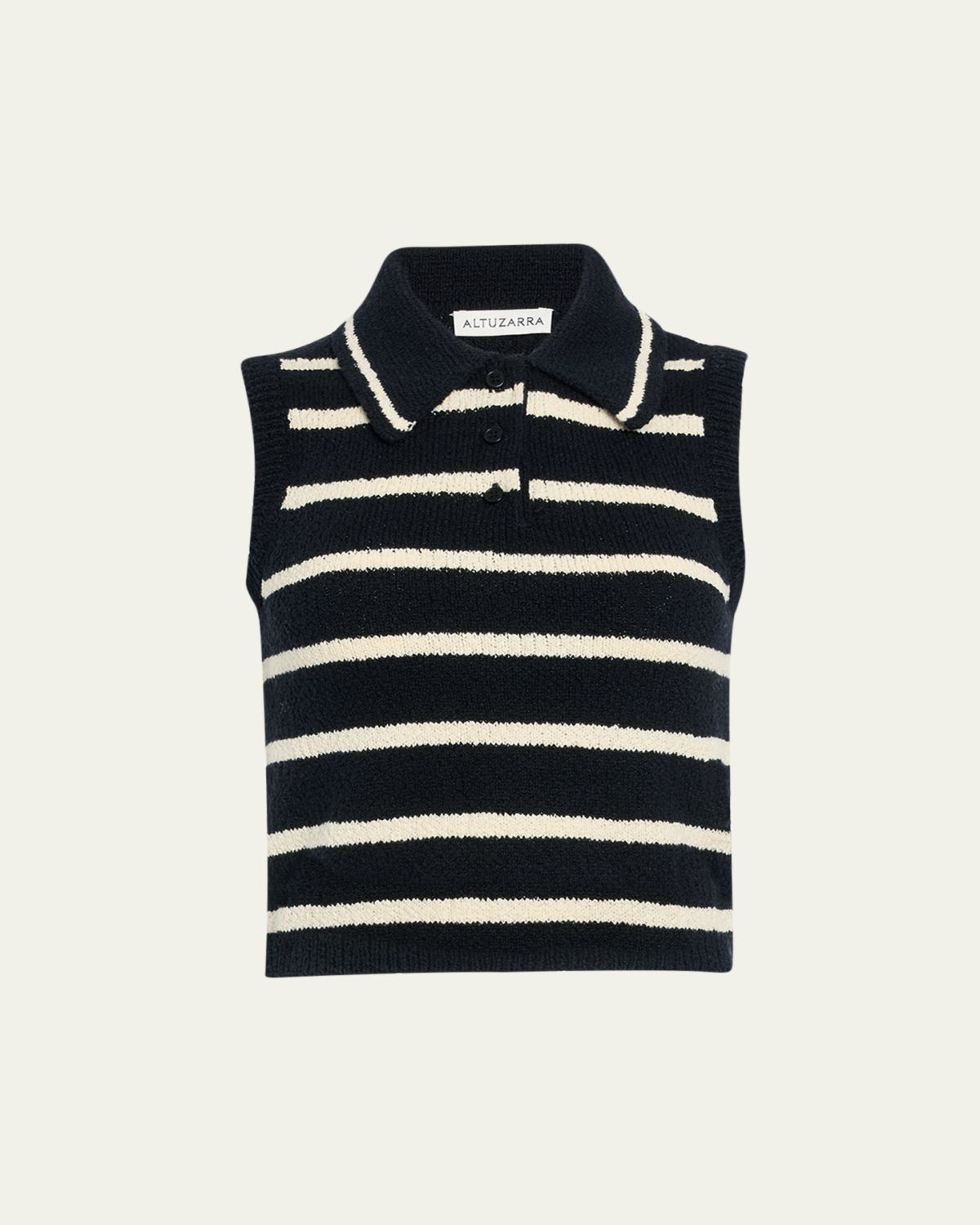 Altuzarra Elmer Striped Knit Sleeveless Polo Top | Thumbnail 6