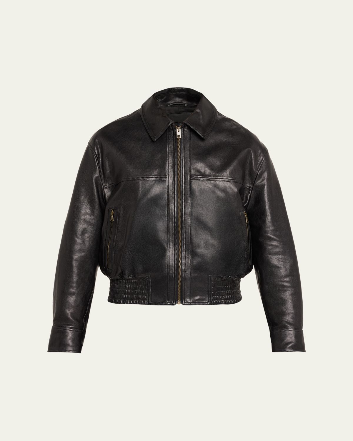 Nili Lotan Aime Zipped Leather Bomber Jacket | Thumbnail 6