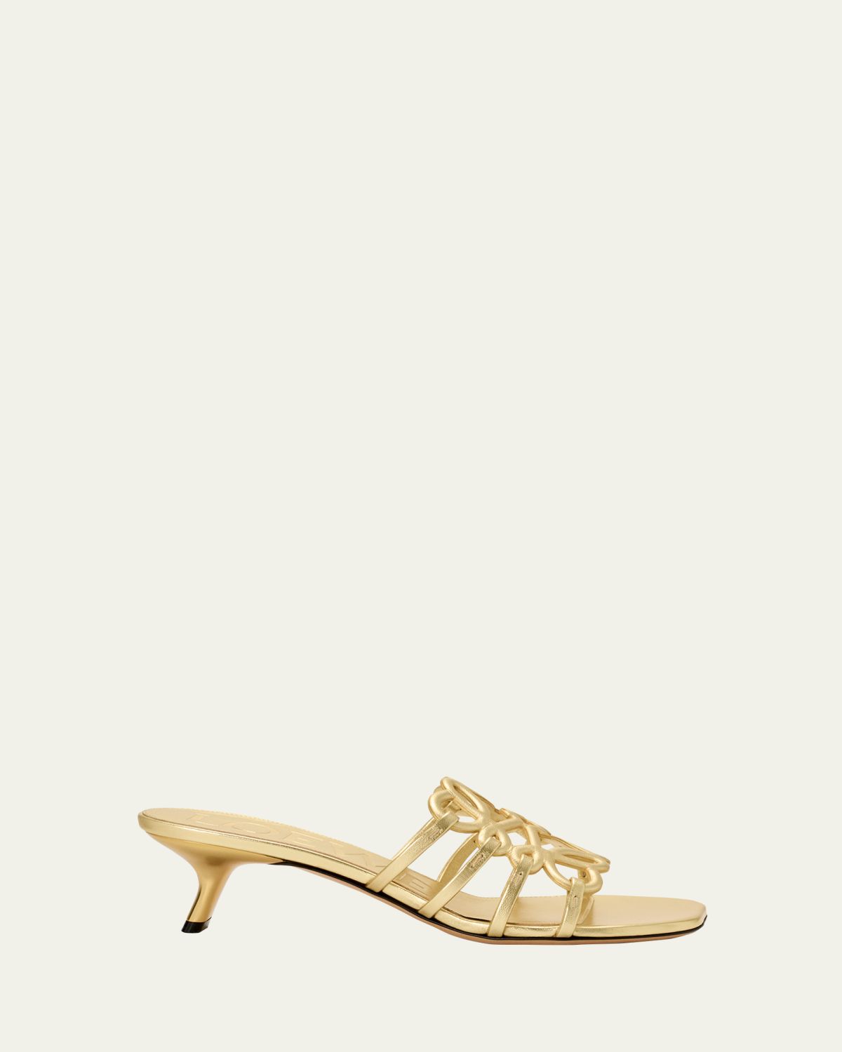 Loewe x Paula's Ibiza 45mm Petal Anagram Metallic Leather Mule Sandals | Thumbnail 4