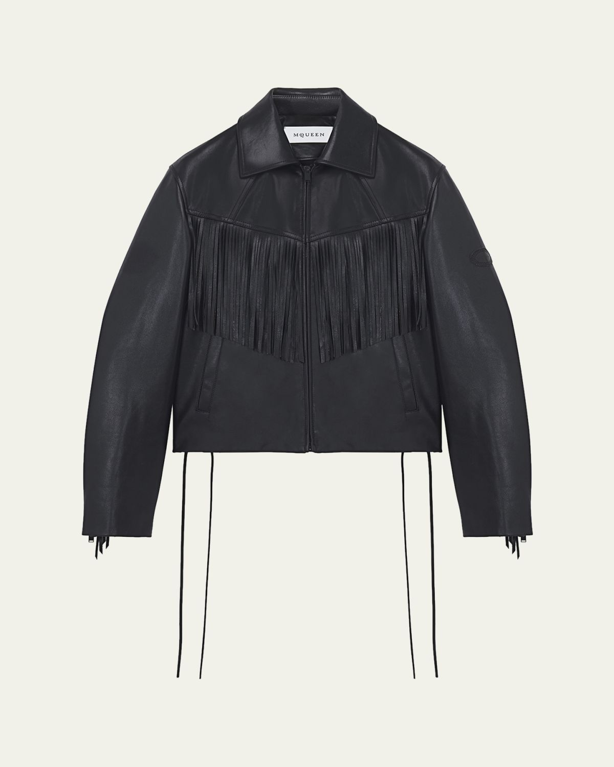 McQueen Men's Western Fringe-Trim Leather Jacket | Thumbnail 6 McQueen Men's Western Fringe-Trim Leather Jacket | Thumbnail 6