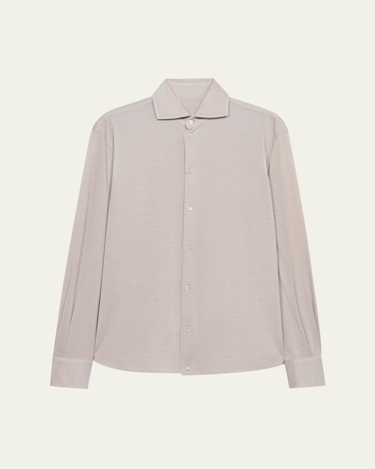 Baldassari Men's Silk and Cotton Pique Button-Down Shirt | Thumbnail 10