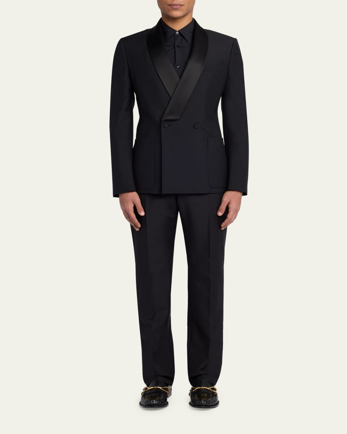McQueen Men's Waist-Tab Straight Fit Flat-Front Trousers | Thumbnail 2 McQueen Men's Waist-Tab Straight Fit Flat-Front Trousers | Thumbnail 2