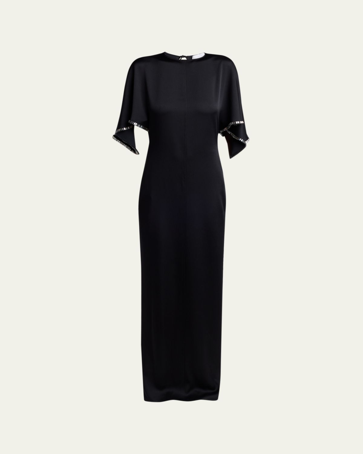 Stella McCartney Embellished Flutter-Sleeve Satin Column Gown | Thumbnail 6