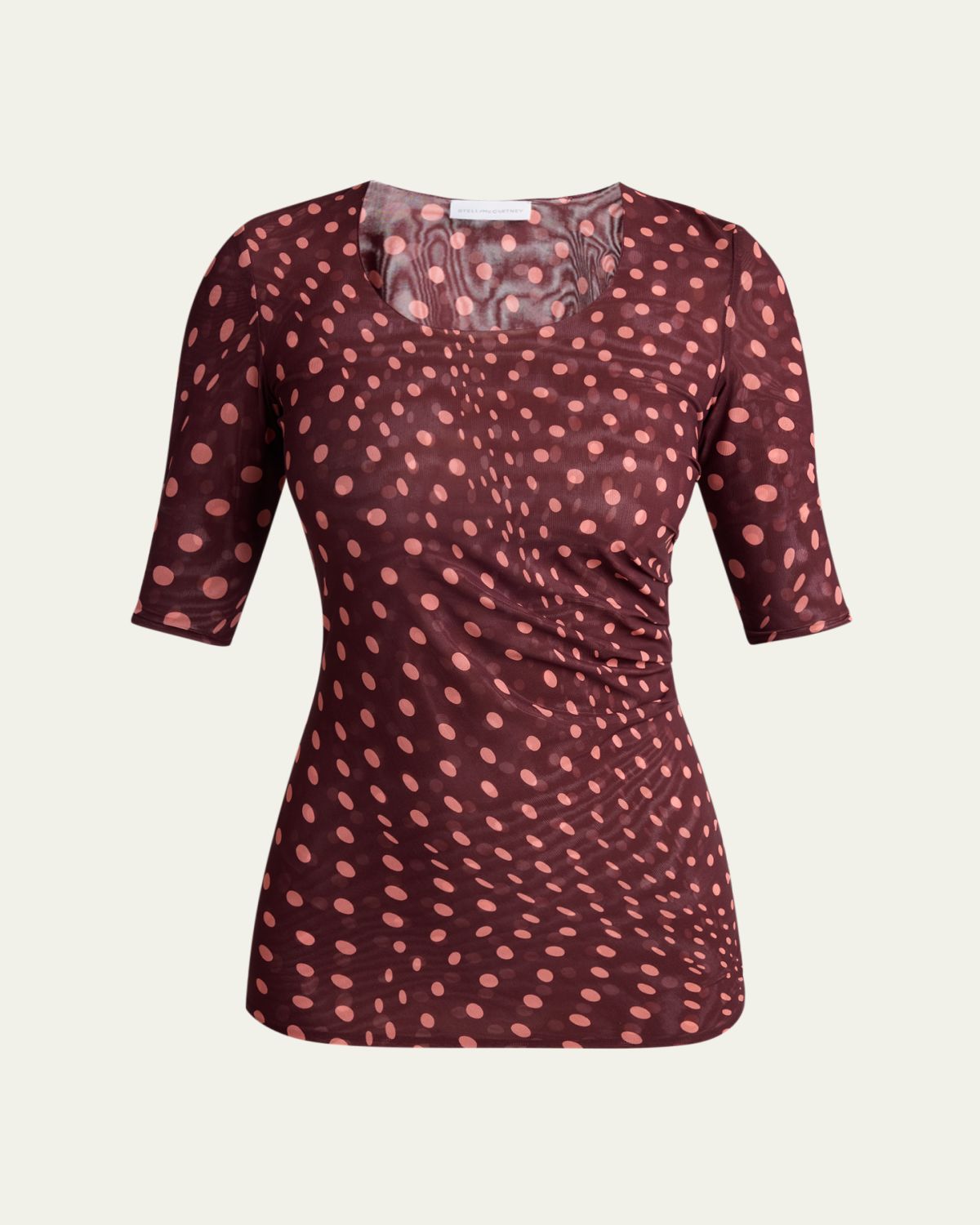 Stella McCartney Polka Dot Mesh Elbow-Sleeve Top | Thumbnail 6 Stella McCartney Polka Dot Mesh Elbow-Sleeve Top | Thumbnail 6