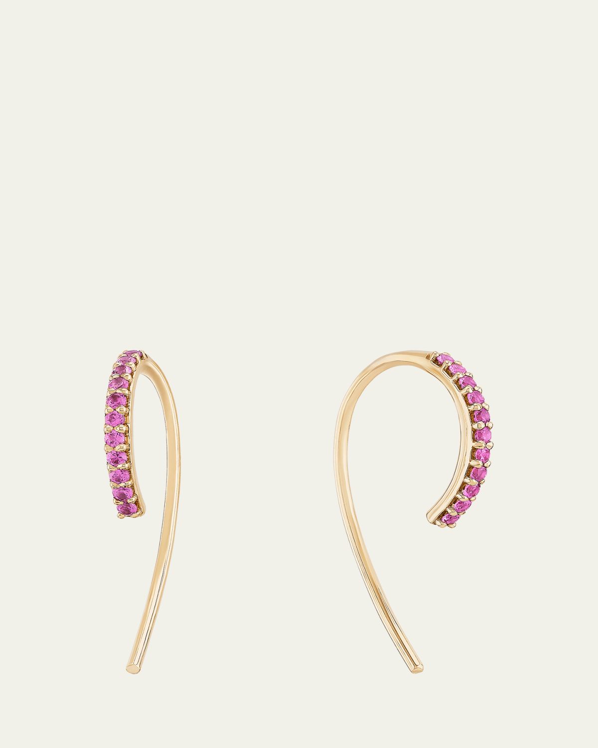 Lana Mini Pink Sapphire Hooked on Hoop Earrings, 15mm - Women's Jewelry And Watches