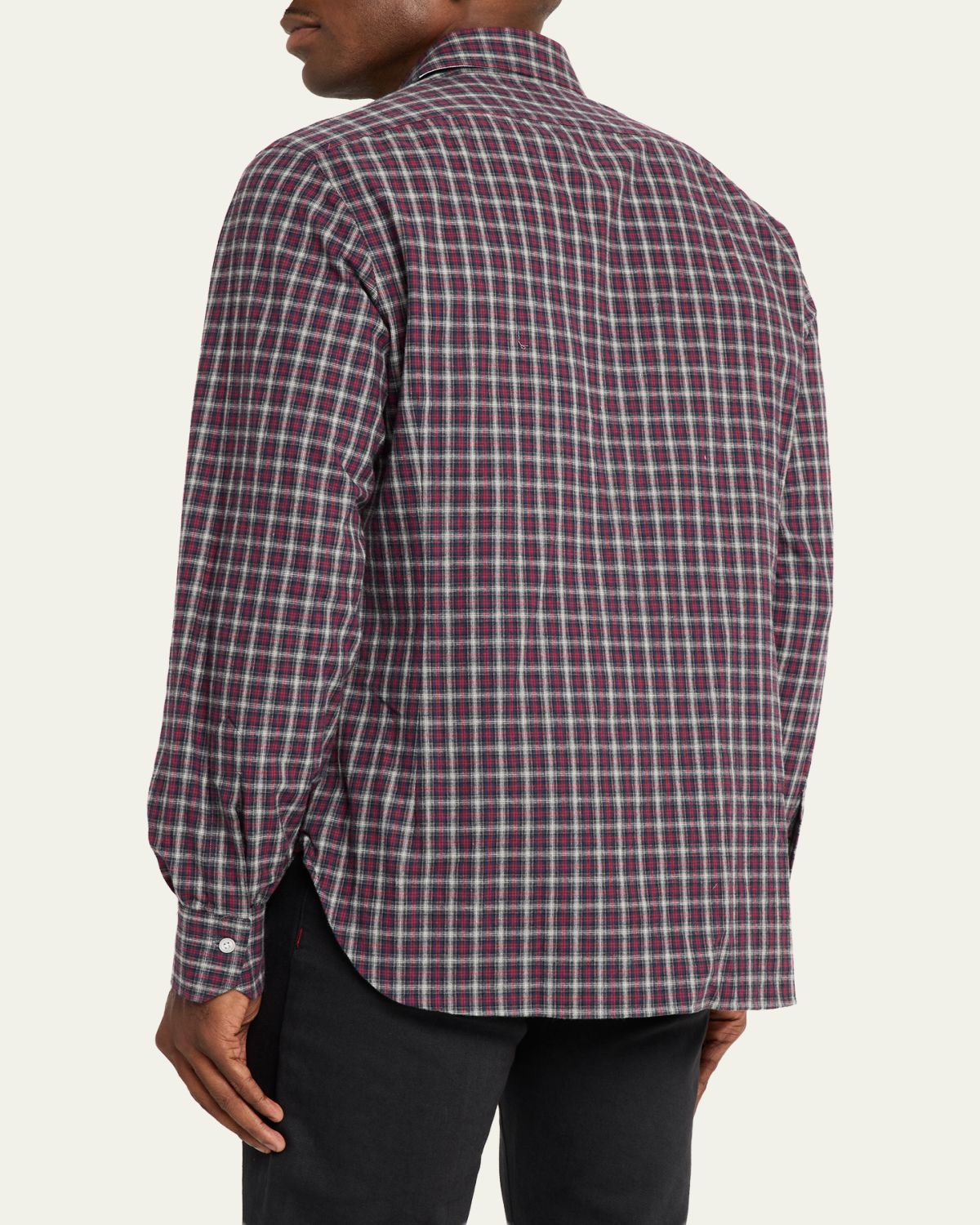 Kiton Men's Cotton Plaid Button-Down Shirt | Thumbnail 3 Kiton Men's Cotton Plaid Button-Down Shirt | Thumbnail 3