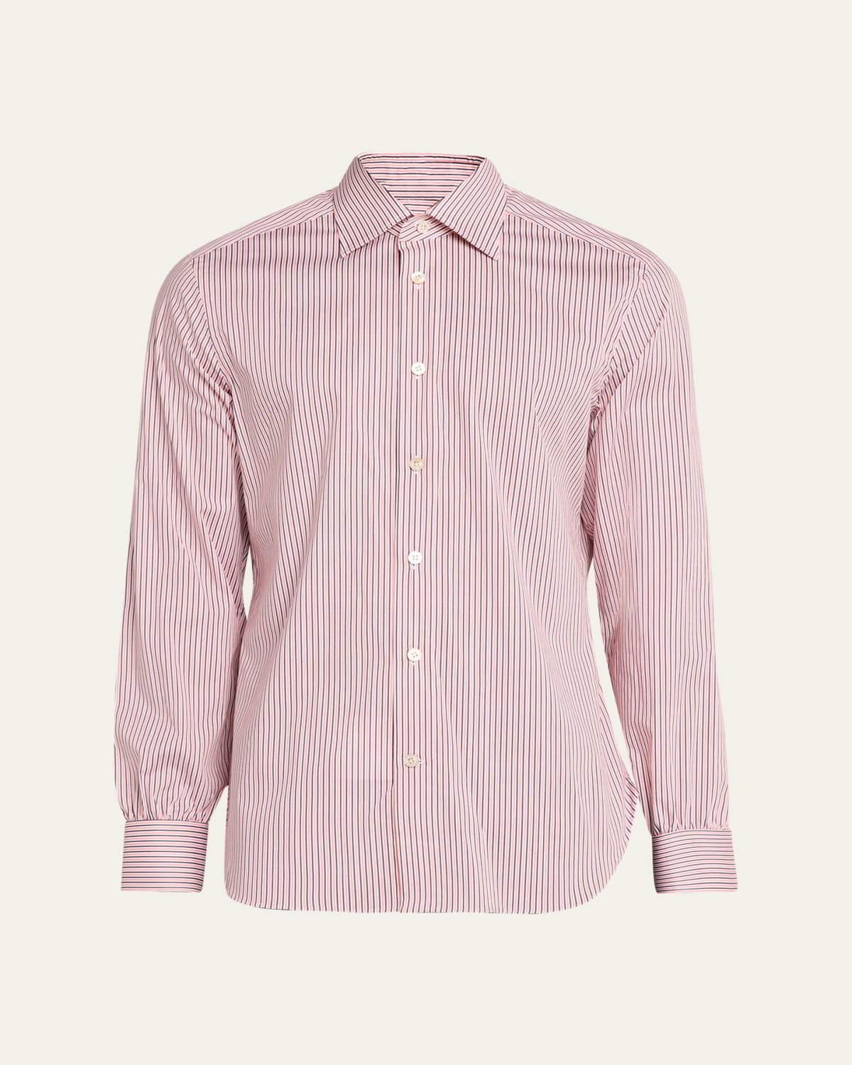 Kiton Men's Cotton-Stretch Multi-Stripe Sport Shirt