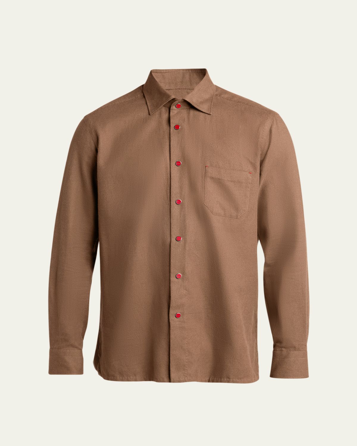 Kiton Men's Solid Cotton Pocket Snap-Front Shirt | Thumbnail 16 Kiton Men's Solid Cotton Pocket Snap-Front Shirt | Thumbnail 16