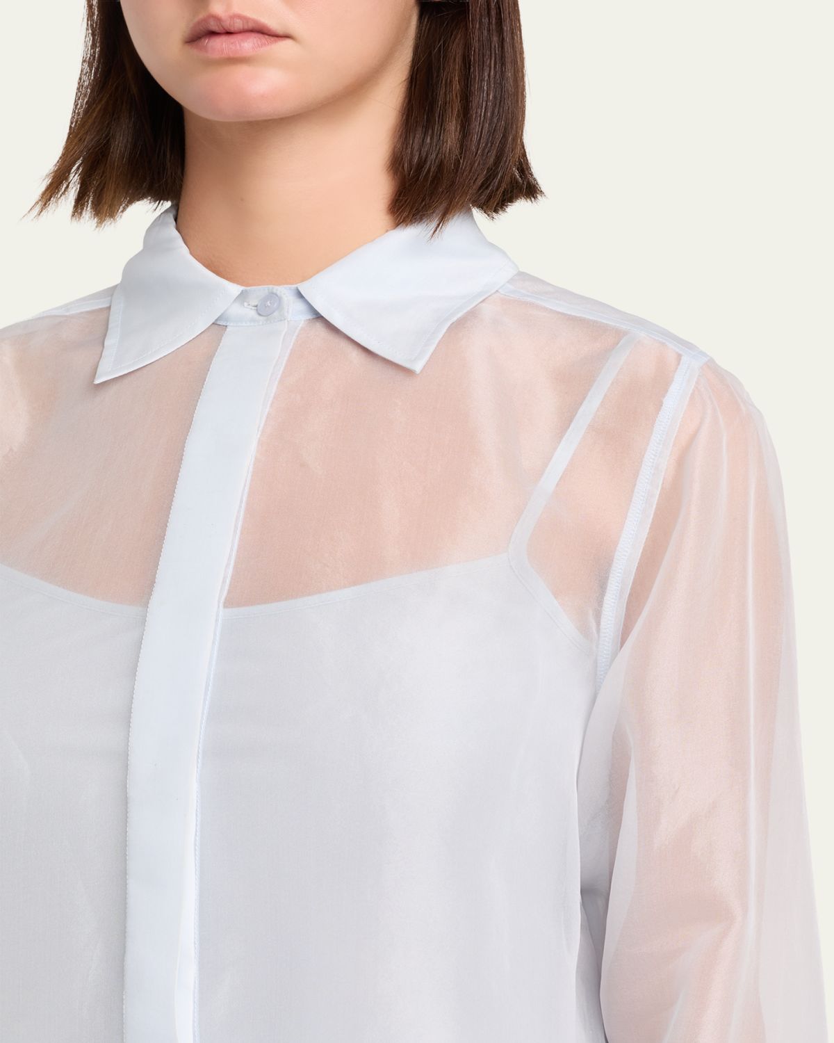 SIMKHAI Loen Long-Sleeve Organza Shirt | Thumbnail 5 SIMKHAI Loen Long-Sleeve Organza Shirt | Thumbnail 5