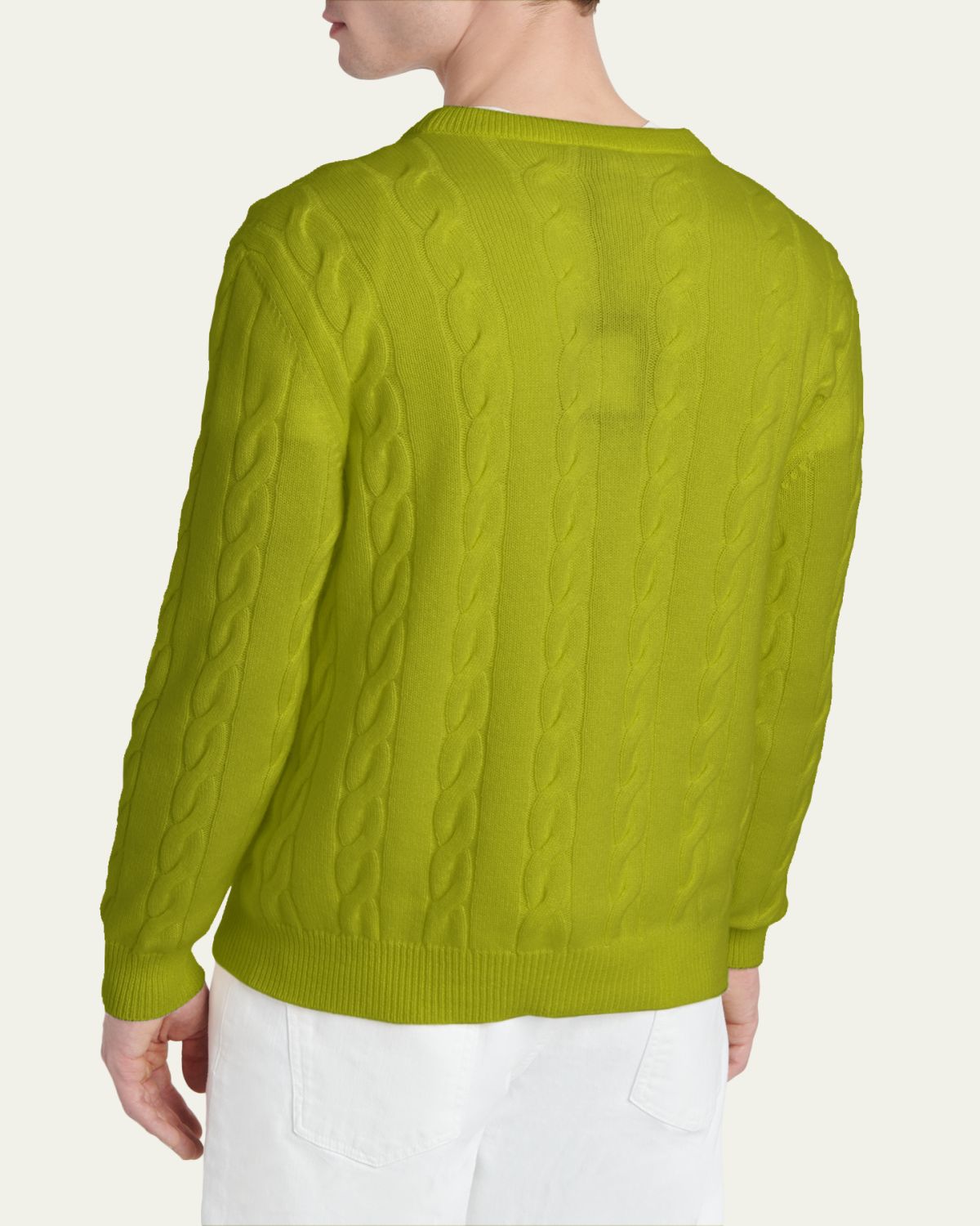 Kiton Men's 3-Ply Cashere Cable Knit Crewneck Sweater | Thumbnail 3