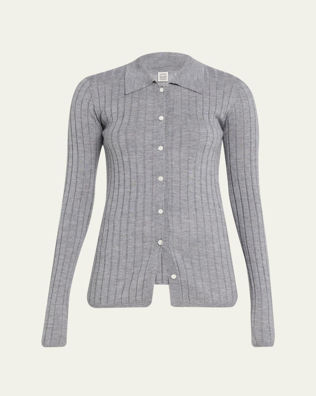 Toteme Slim Ribbed Long Sleeve Shirt | Thumbnail 5 Toteme Slim Ribbed Long Sleeve Shirt | Thumbnail 5