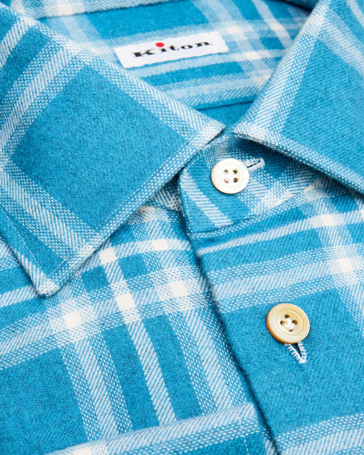Kiton Men's Plaid Cotton Dress Shirt | Thumbnail 2