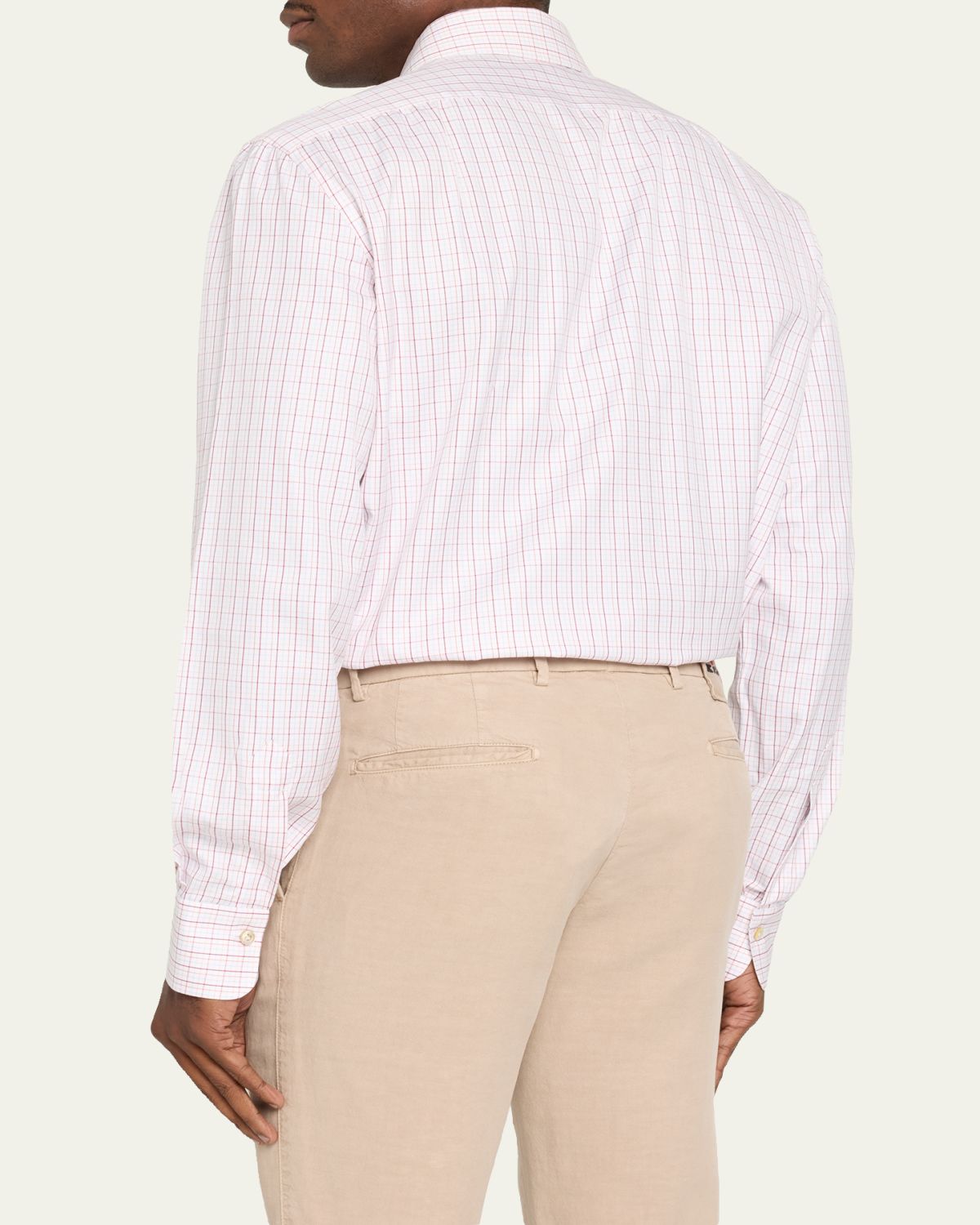 Kiton Men's Mini Check Cotton Sport Shirt | Thumbnail 3
