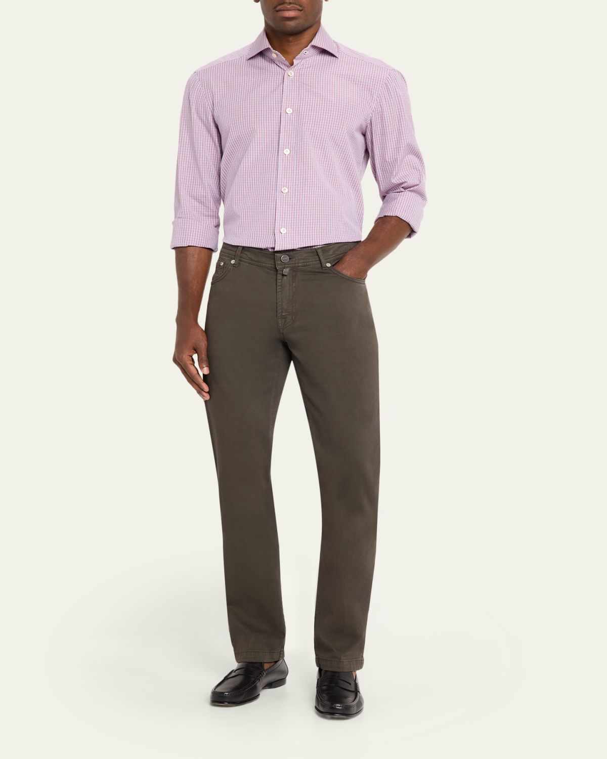 Kiton Men's Cotton and Cashmere Stretch Slim Straight Five-Pocket Pants | Thumbnail 2 Kiton Men's Cotton and Cashmere Stretch Slim Straight Five-Pocket Pants | Thumbnail 2