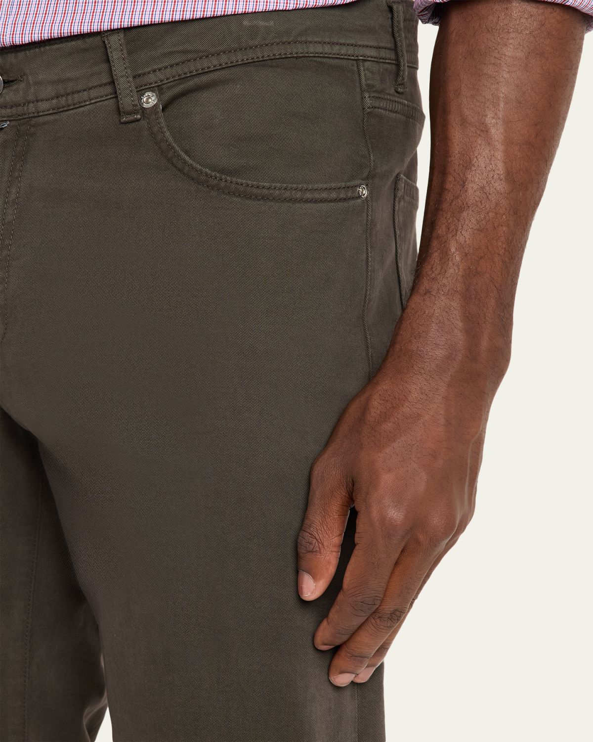 Kiton Men's Cotton and Cashmere Stretch Slim Straight Five-Pocket Pants | Thumbnail 5 Kiton Men's Cotton and Cashmere Stretch Slim Straight Five-Pocket Pants | Thumbnail 5