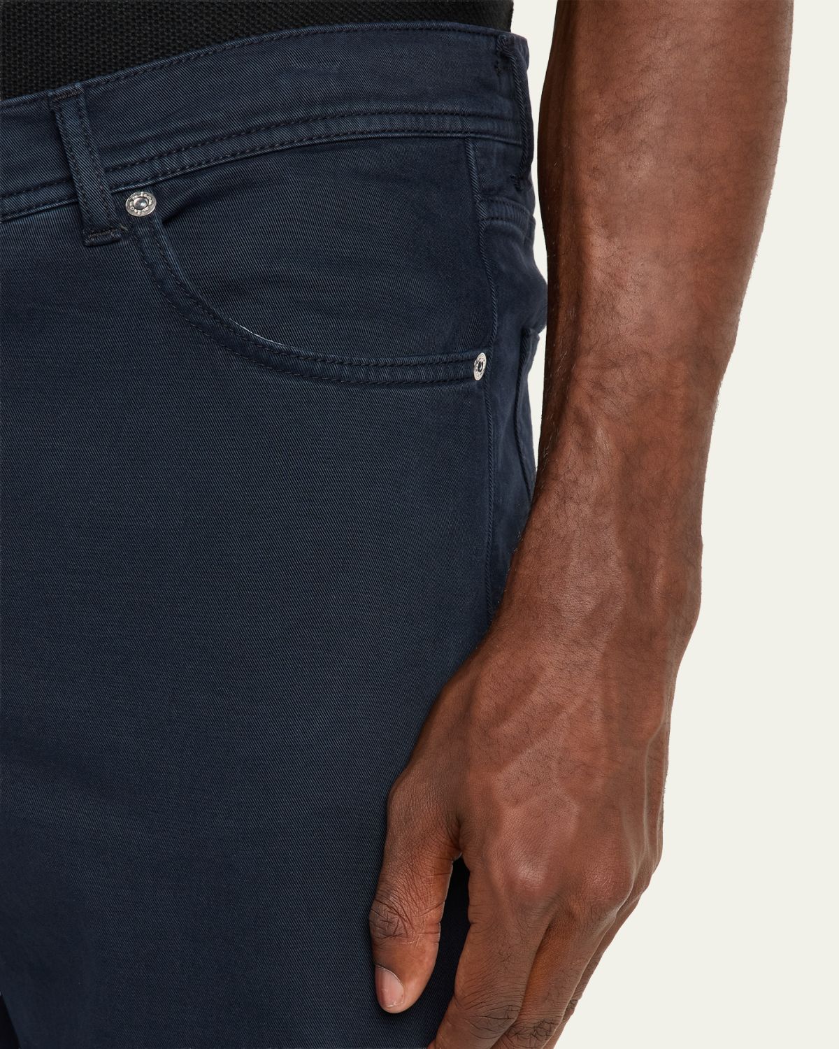 Kiton Men's Cotton and Cashmere Stretch Slim Five-Pocket Pants | Thumbnail 5