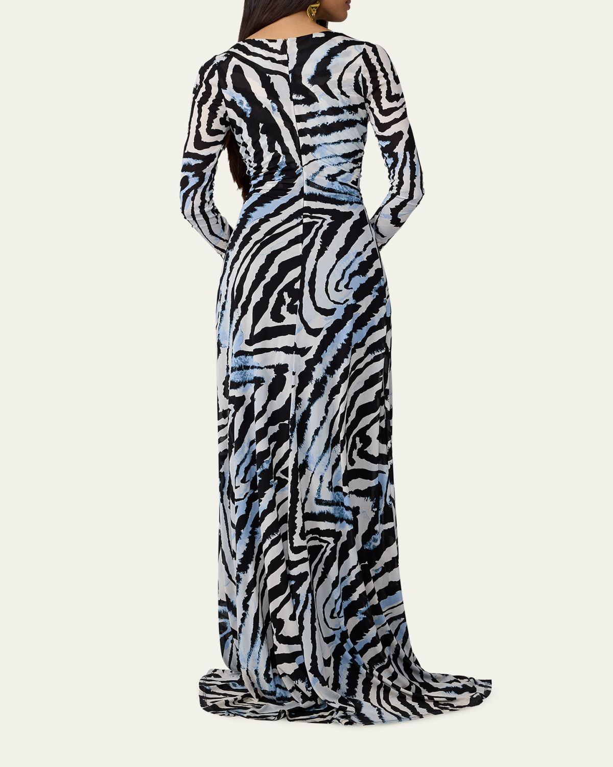 Diane von Furstenberg Sasha Animal-Print Plunging Jersey Maxi Dress | Thumbnail 3 Diane von Furstenberg Sasha Animal-Print Plunging Jersey Maxi Dress | Thumbnail 3