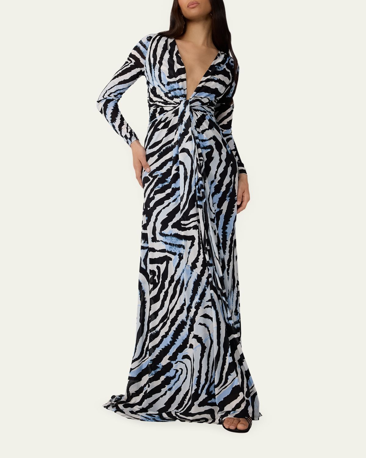 Diane von Furstenberg Sasha Animal-Print Plunging Jersey Maxi Dress | Thumbnail 4 Diane von Furstenberg Sasha Animal-Print Plunging Jersey Maxi Dress | Thumbnail 4