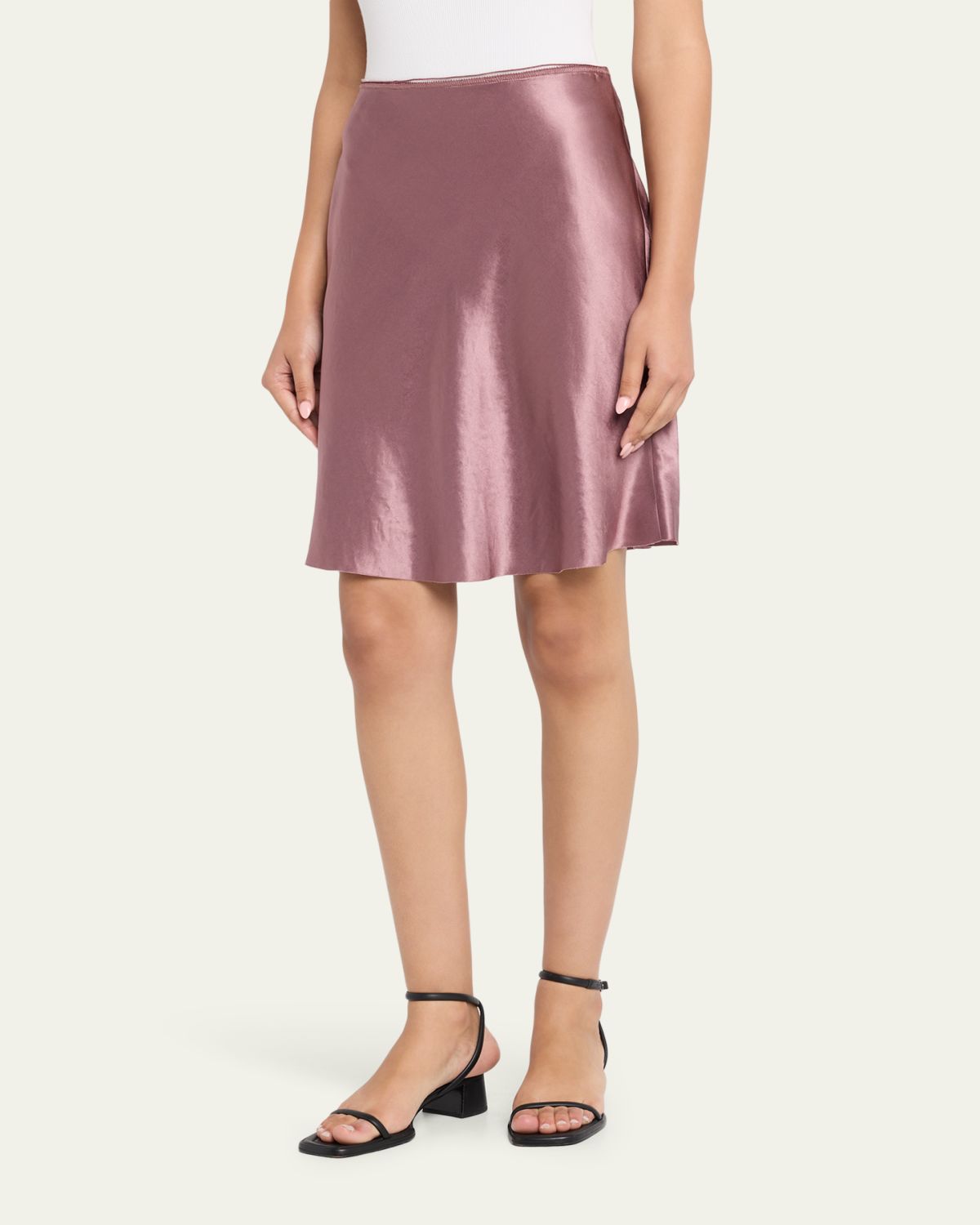 Vince Short Pull-On Satin Slip Skirt | Thumbnail 4 Vince Short Pull-On Satin Slip Skirt | Thumbnail 4