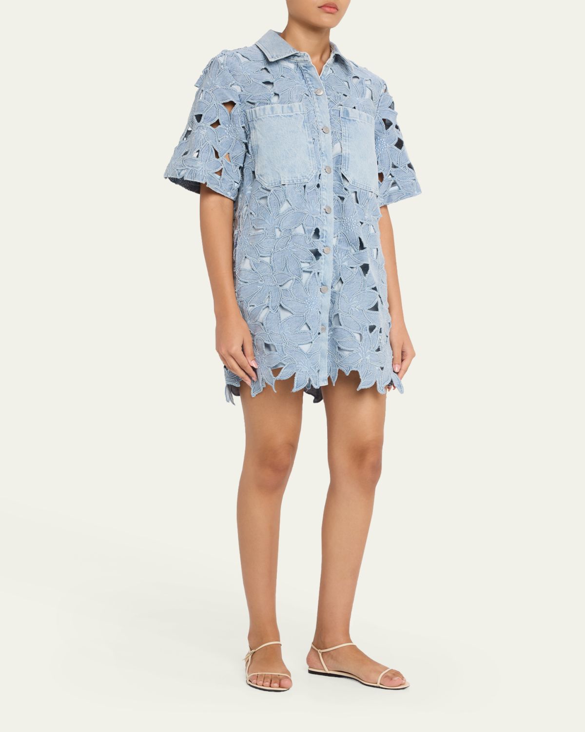 SIMKHAI Calyn Embroidered Denim Mini Dress | Thumbnail 4 SIMKHAI Calyn Embroidered Denim Mini Dress | Thumbnail 4