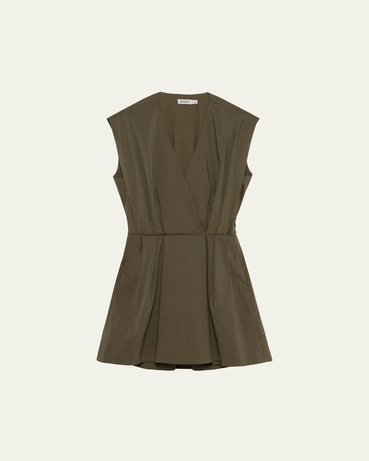 SIMKHAI Sefi V-Neck Cotton Mini Dress