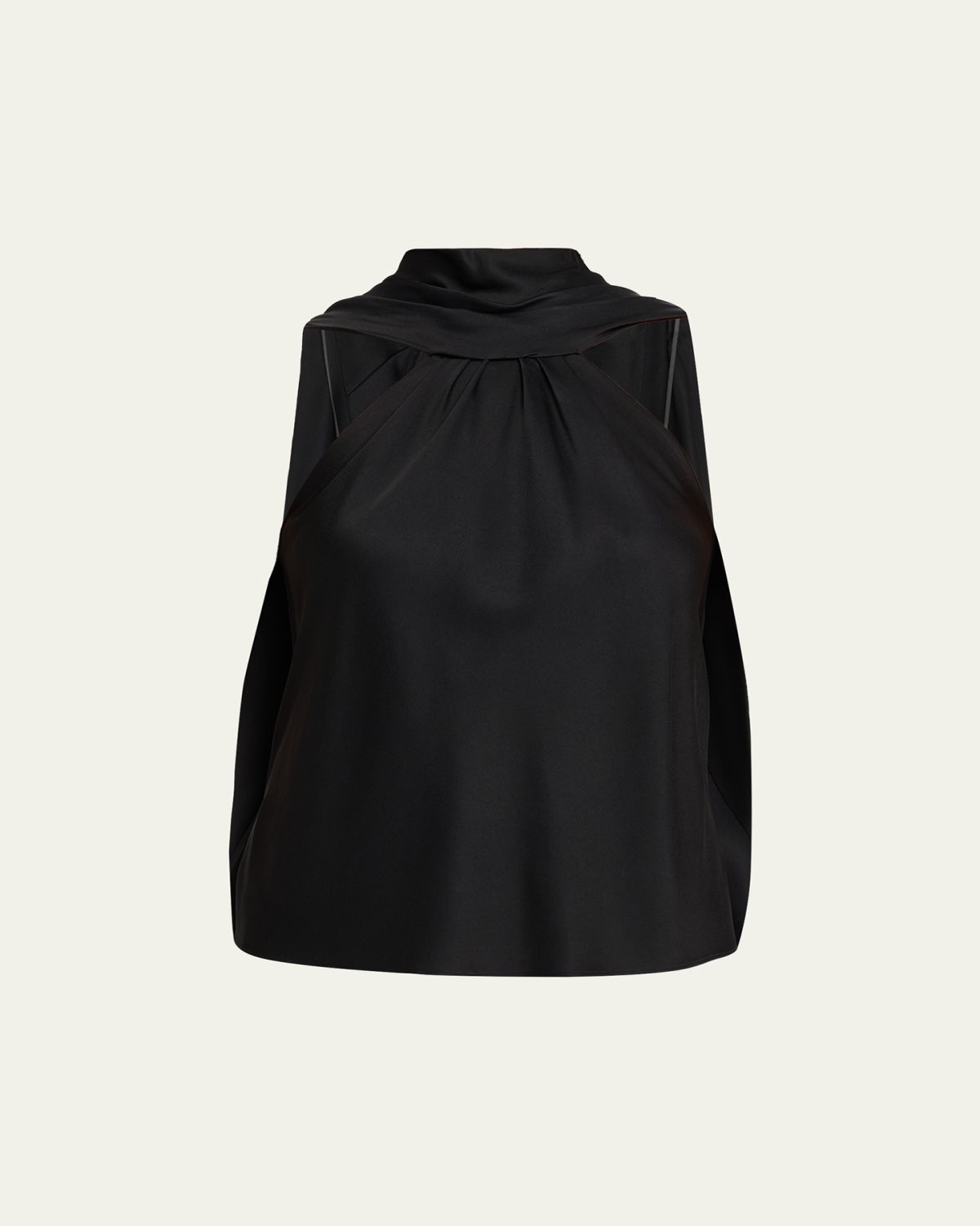 SIMKHAI Bella Sleeveless Satin Cape Top | Thumbnail 6 SIMKHAI Bella Sleeveless Satin Cape Top | Thumbnail 6