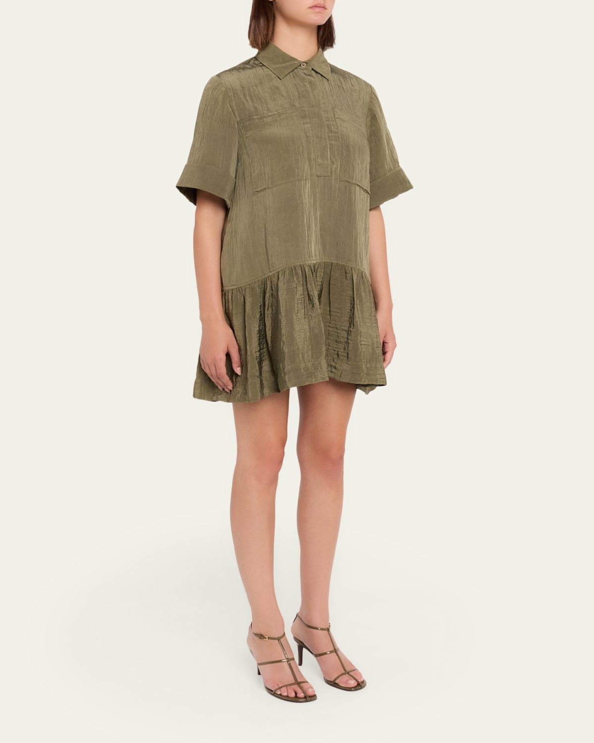 SIMKHAI Cris Short-Sleeve Shirtdress | Thumbnail 4