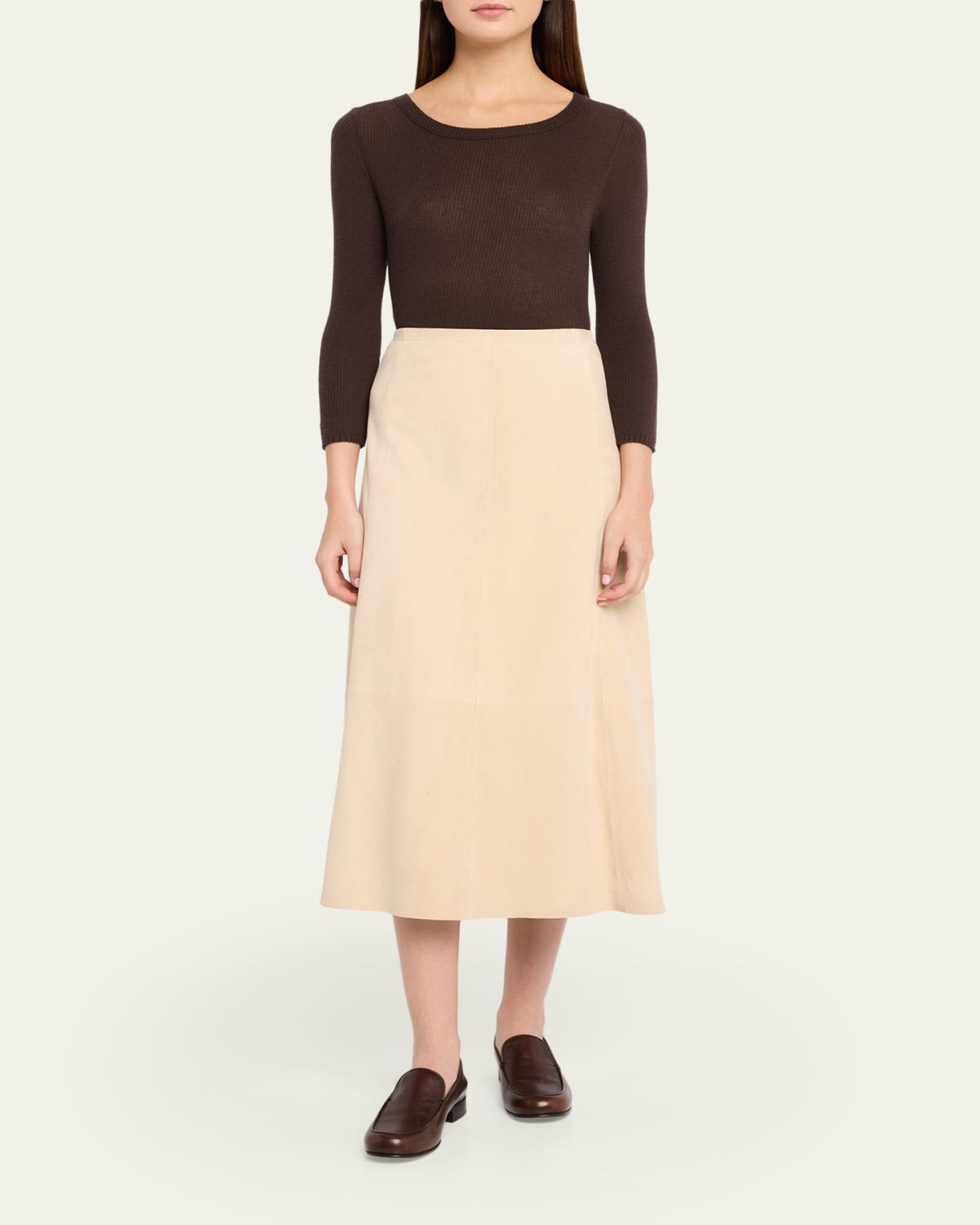 Vince Paneled Suede Maxi Skirt | Thumbnail 2 Vince Paneled Suede Maxi Skirt | Thumbnail 2