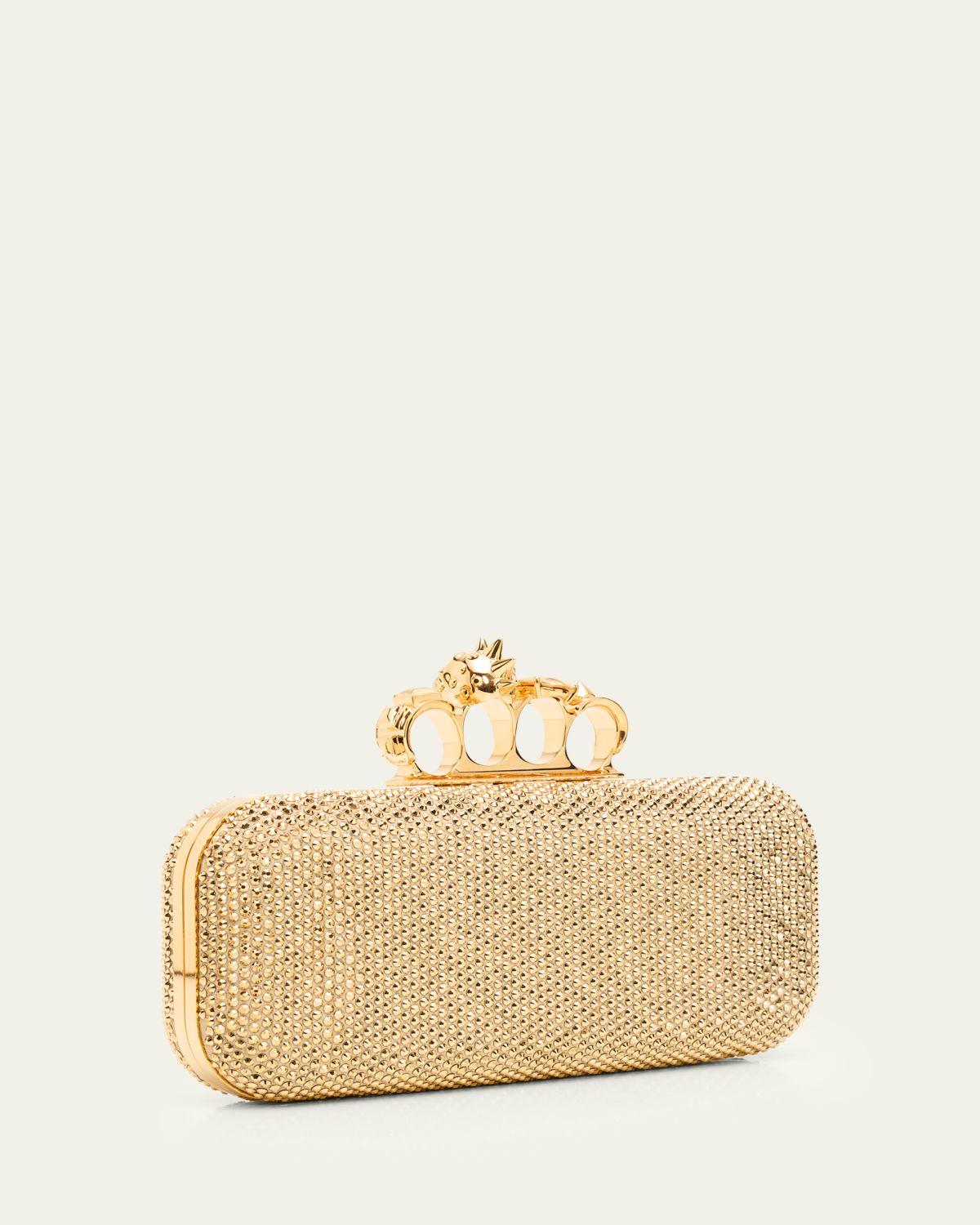 McQueen Crystal Leather Long Knuckle Clutch Bag | Thumbnail 2