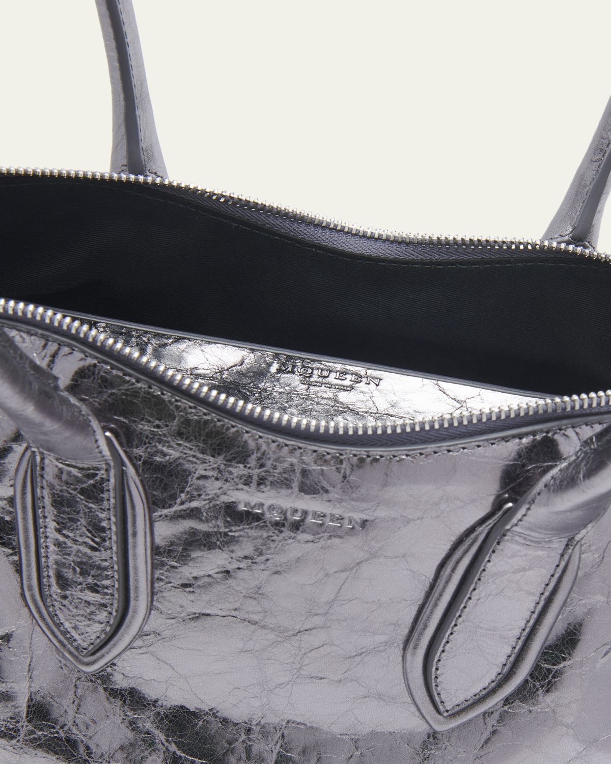 McQueen Manta Shoulder Bag in Metallic Leather | Thumbnail 3 McQueen Manta Shoulder Bag in Metallic Leather | Thumbnail 3