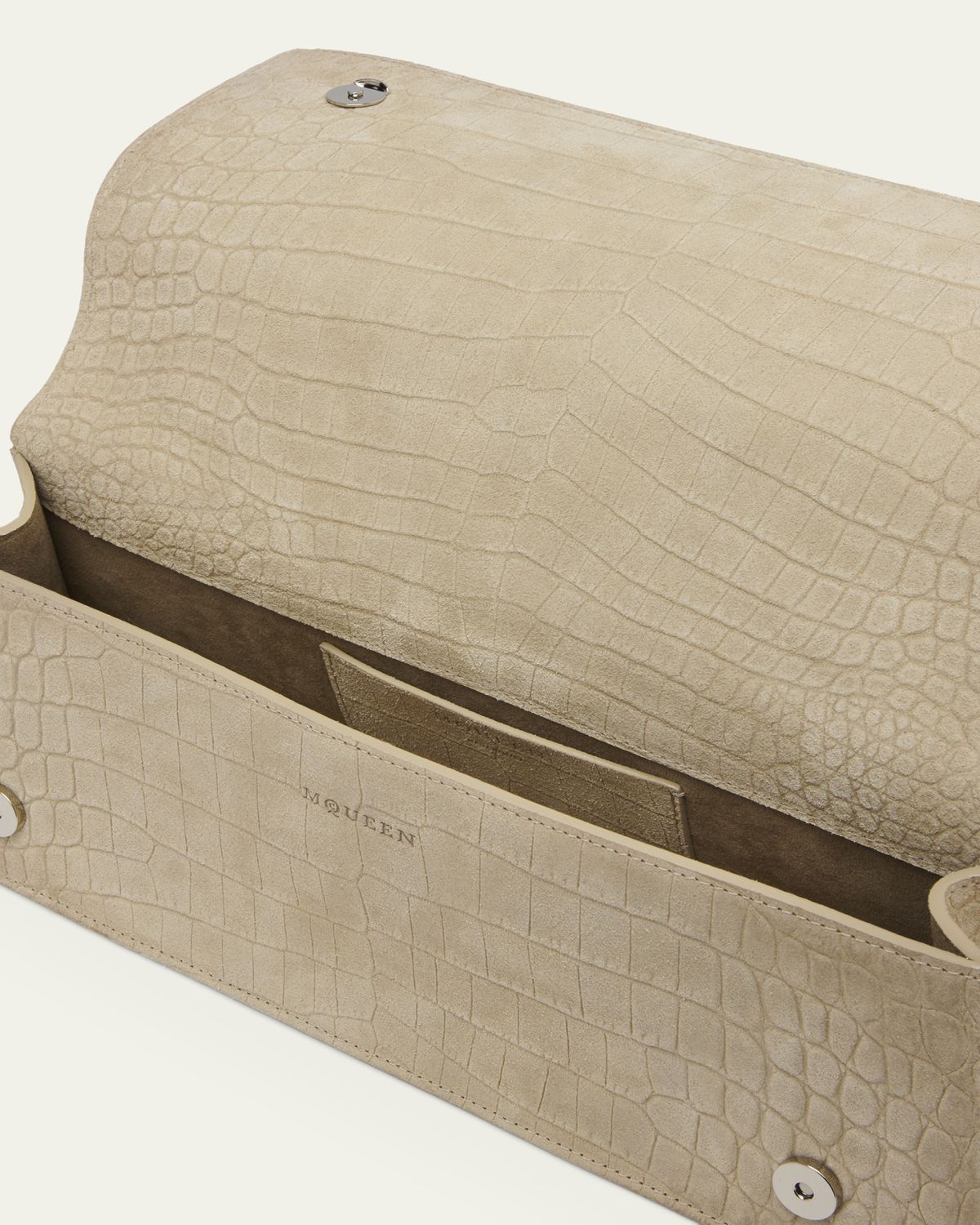 McQueen Jewelled Croc-Embossed Suede Top-Handle Bag | Thumbnail 4 McQueen Jewelled Croc-Embossed Suede Top-Handle Bag | Thumbnail 4