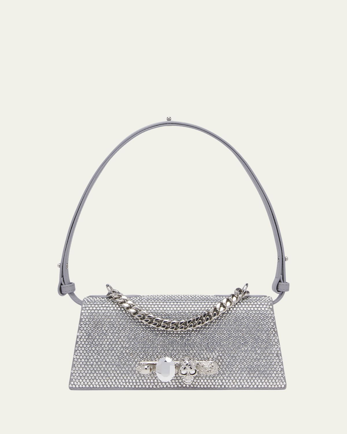McQueen Jewelled Rhinestone Leather Shoulder Bag