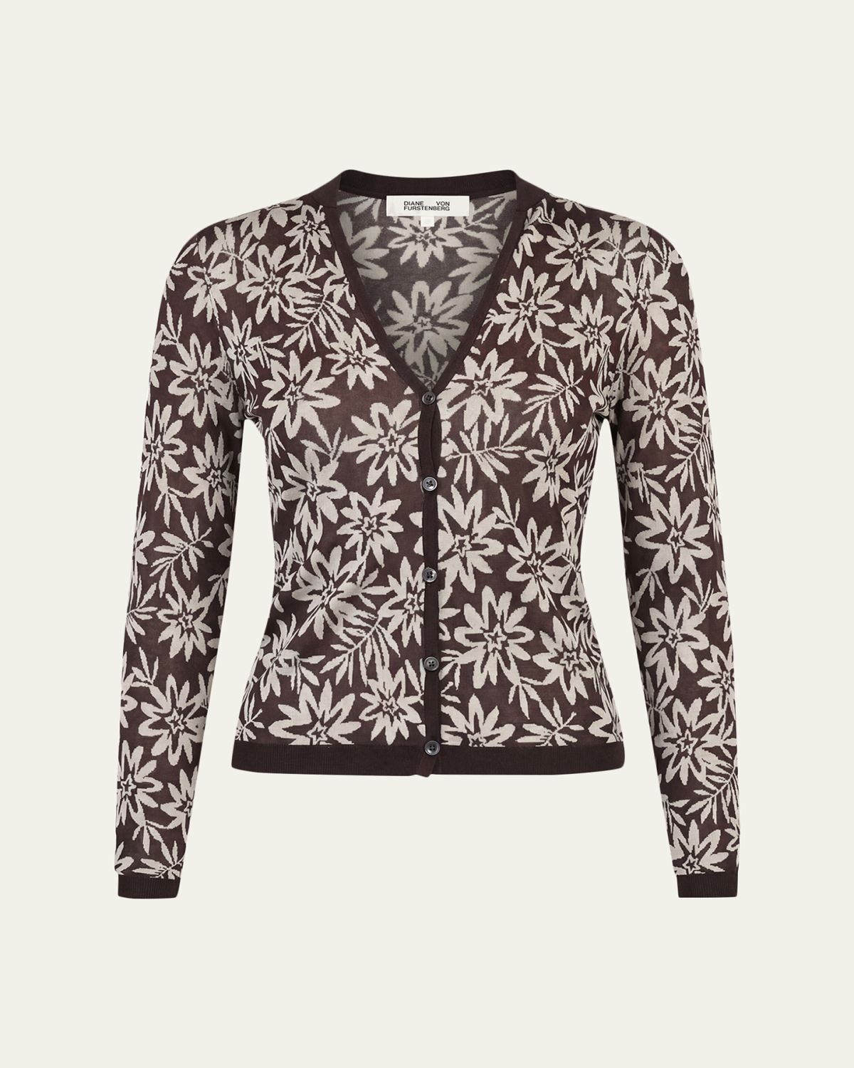 Diane von Furstenberg Rae Floral Button-Down Jacquard Knit Top | Thumbnail 6 Diane von Furstenberg Rae Floral Button-Down Jacquard Knit Top | Thumbnail 6