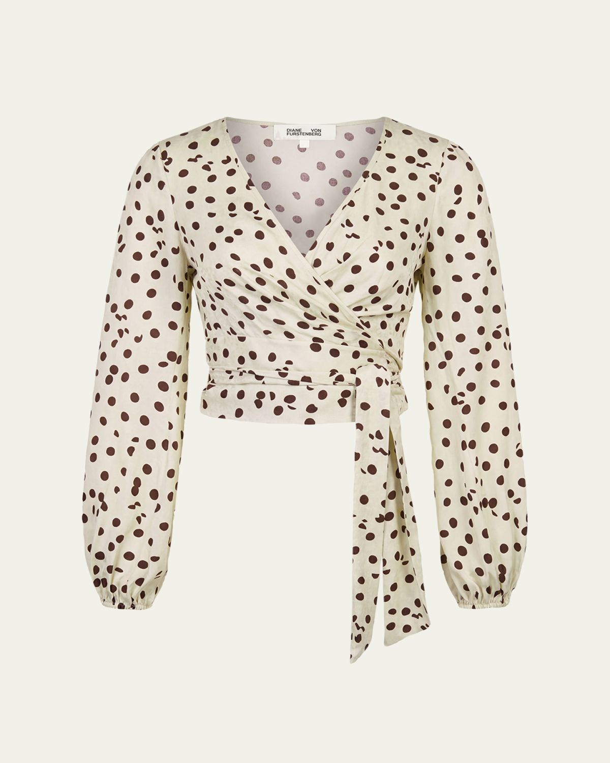 Diane von Furstenberg Phoebe Polka-Dot Animal-Pattern Wrap Top | Thumbnail 6 Diane von Furstenberg Phoebe Polka-Dot Animal-Pattern Wrap Top | Thumbnail 6
