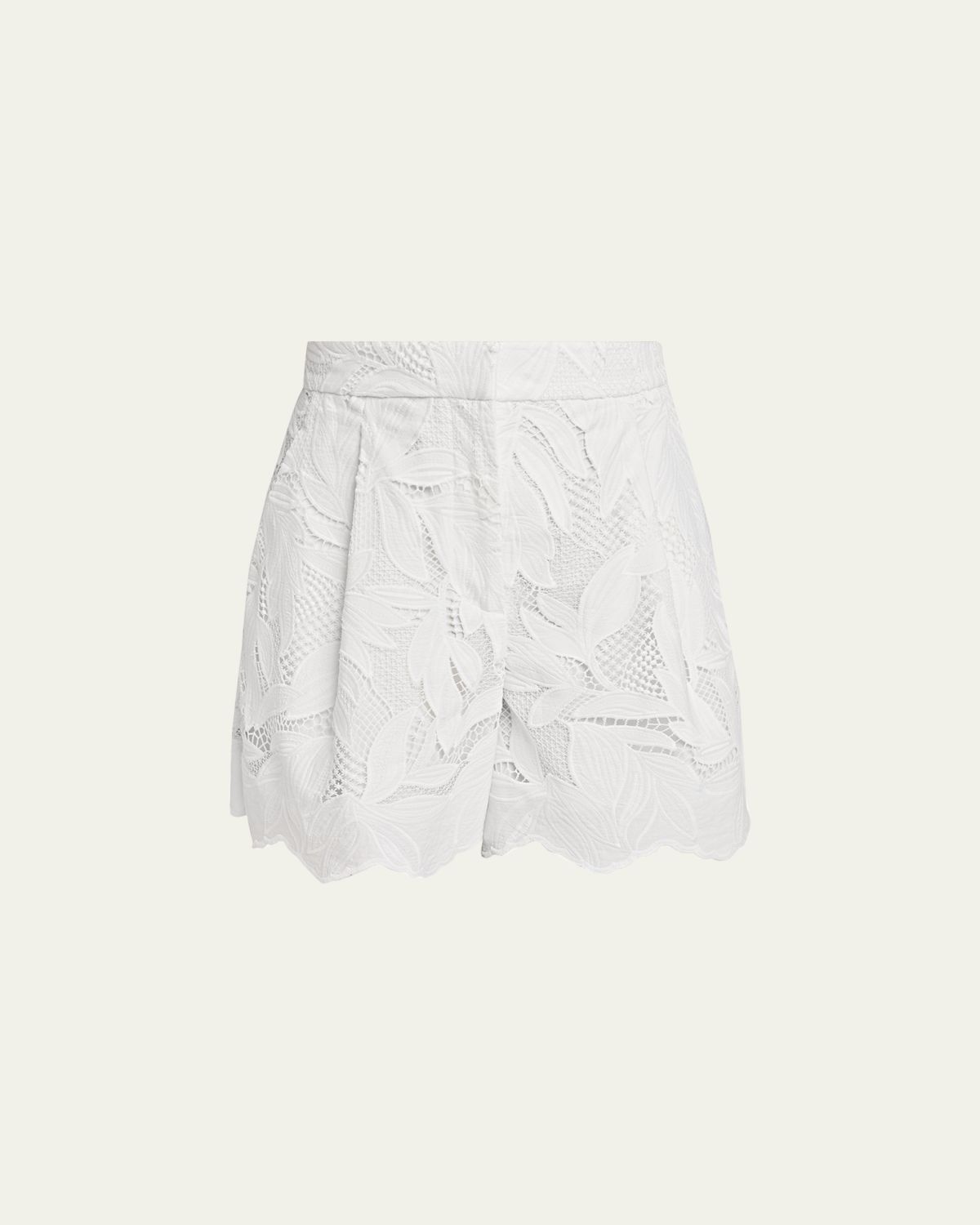 Erdem Floral Cutwork Cotton Pleated Shorts | Thumbnail 6 Erdem Floral Cutwork Cotton Pleated Shorts | Thumbnail 6