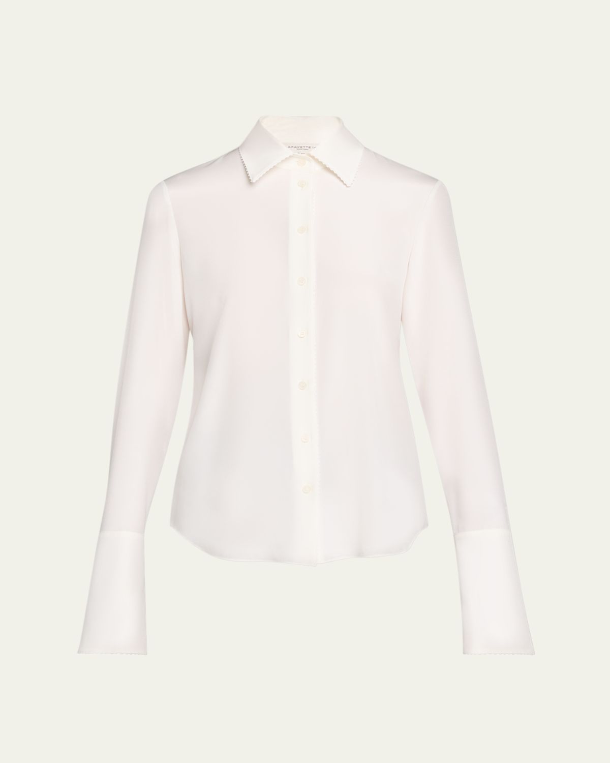 Lafayette 148 New York Lace-Trim Organic Silk Georgette Blouse | Thumbnail 6 Lafayette 148 New York Lace-Trim Organic Silk Georgette Blouse | Thumbnail 6