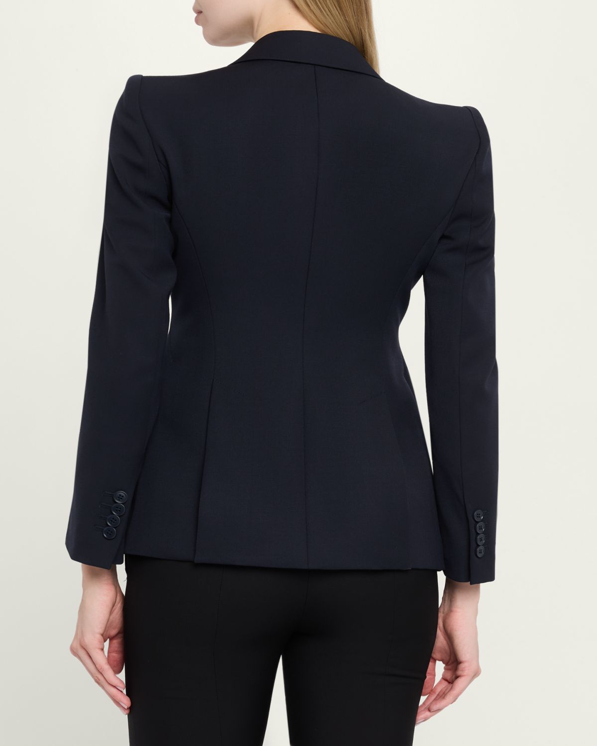 McQueen Peaked Shoulder Crepe Single-Button Jacket | Thumbnail 3 McQueen Peaked Shoulder Crepe Single-Button Jacket | Thumbnail 3